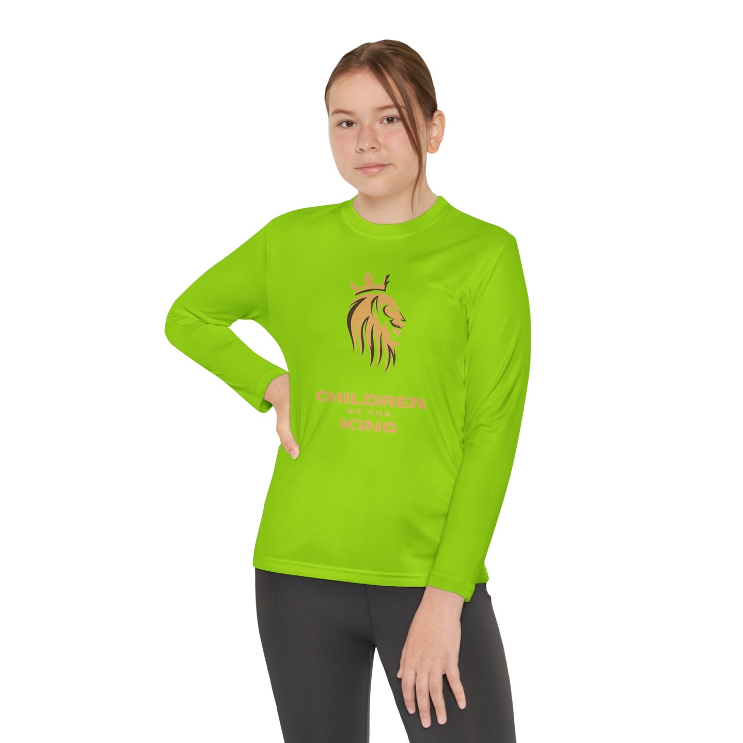 Children of the King Youth Long Sleeve Tee — Golden Lion Crest & Proverbs 22:6