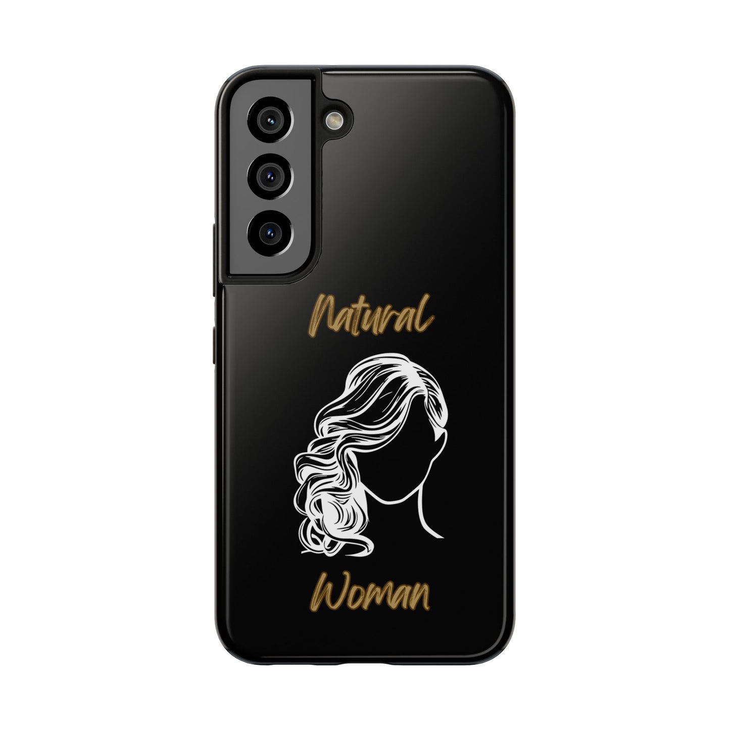 Natural Woman Long Curl (WL)Tough Phone Cases BLACK