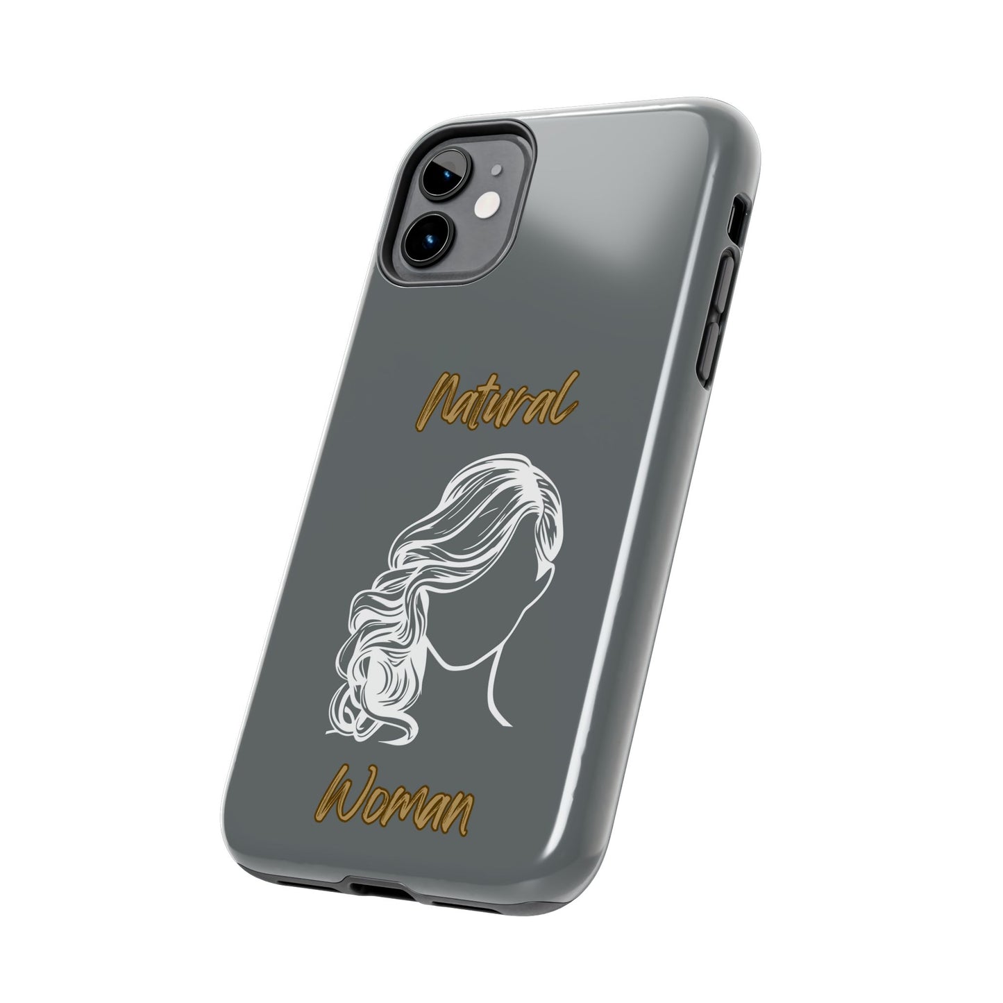 Natural Woman Long Curl (WL)Tough Phone Cases DARK GREY