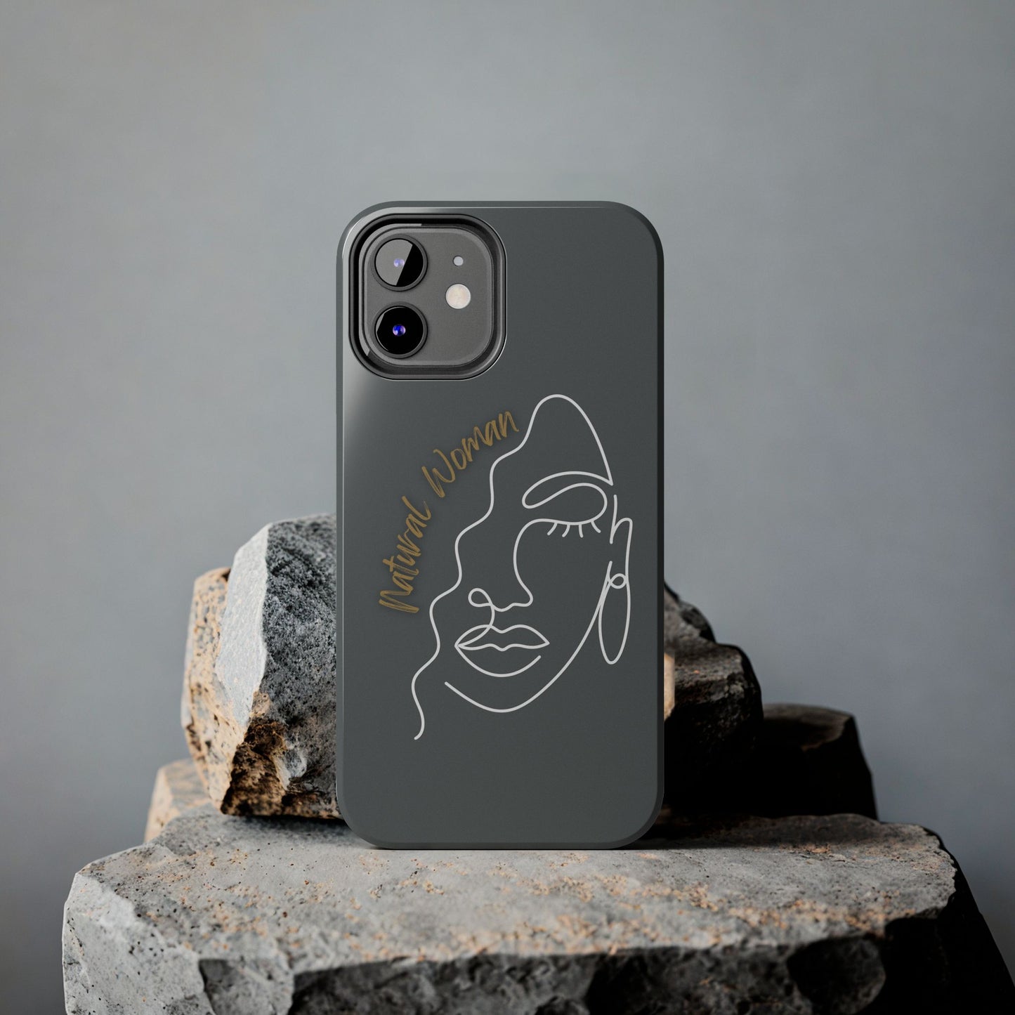 Natural Woman Half Face (WL)Tough Phone Case DARK GREY