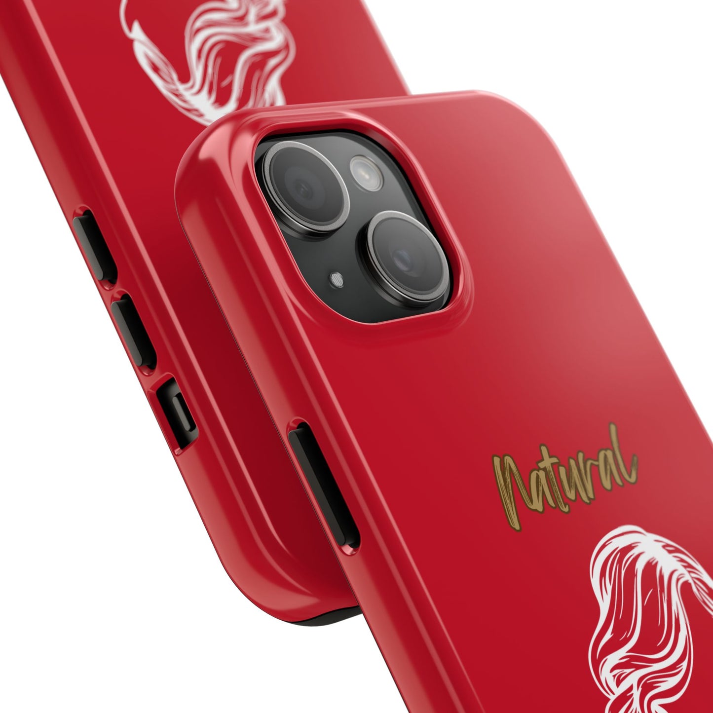 Natural Woman Long Curl (WL)Tough Phone Cases DARK RED