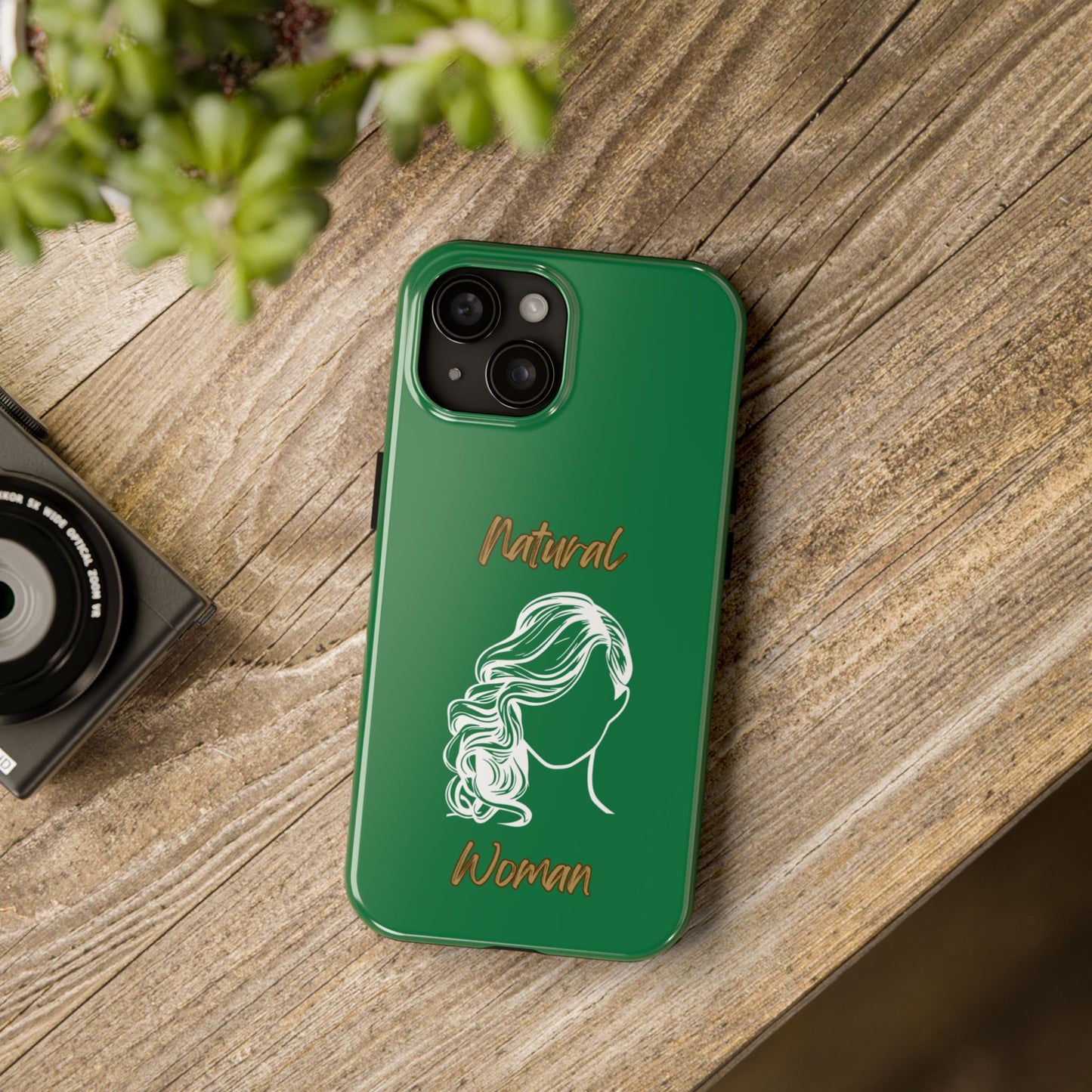 Natural Woman Long Curl (WL)Tough Phone Cases DARK GREEN