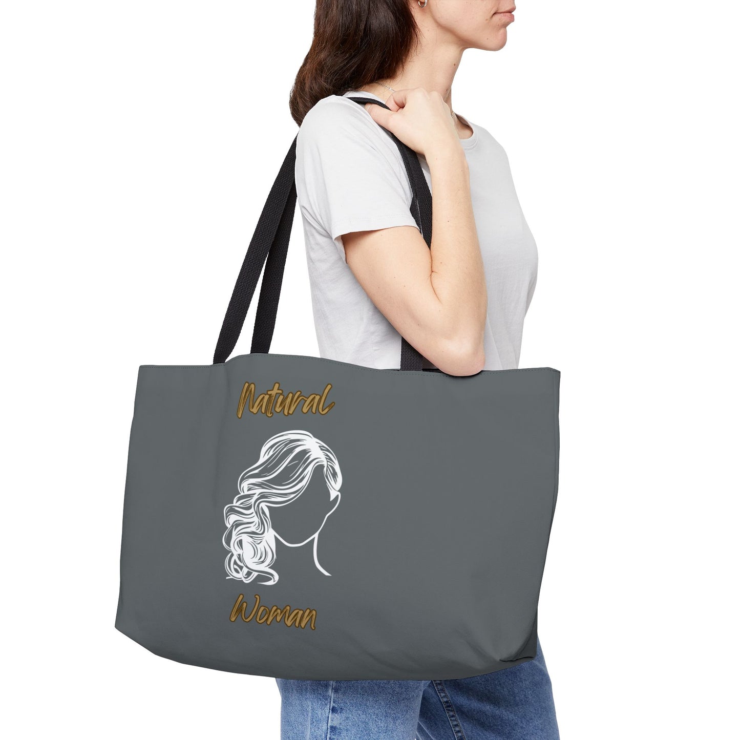 Natural Woman Long Curl (WL) Weekender Tote Bag DARK GREY