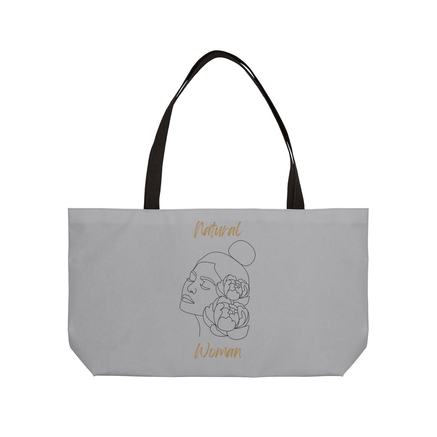 Natural Woman Bun Flower (BL) Weekender Tote Bag LIGHT GREY