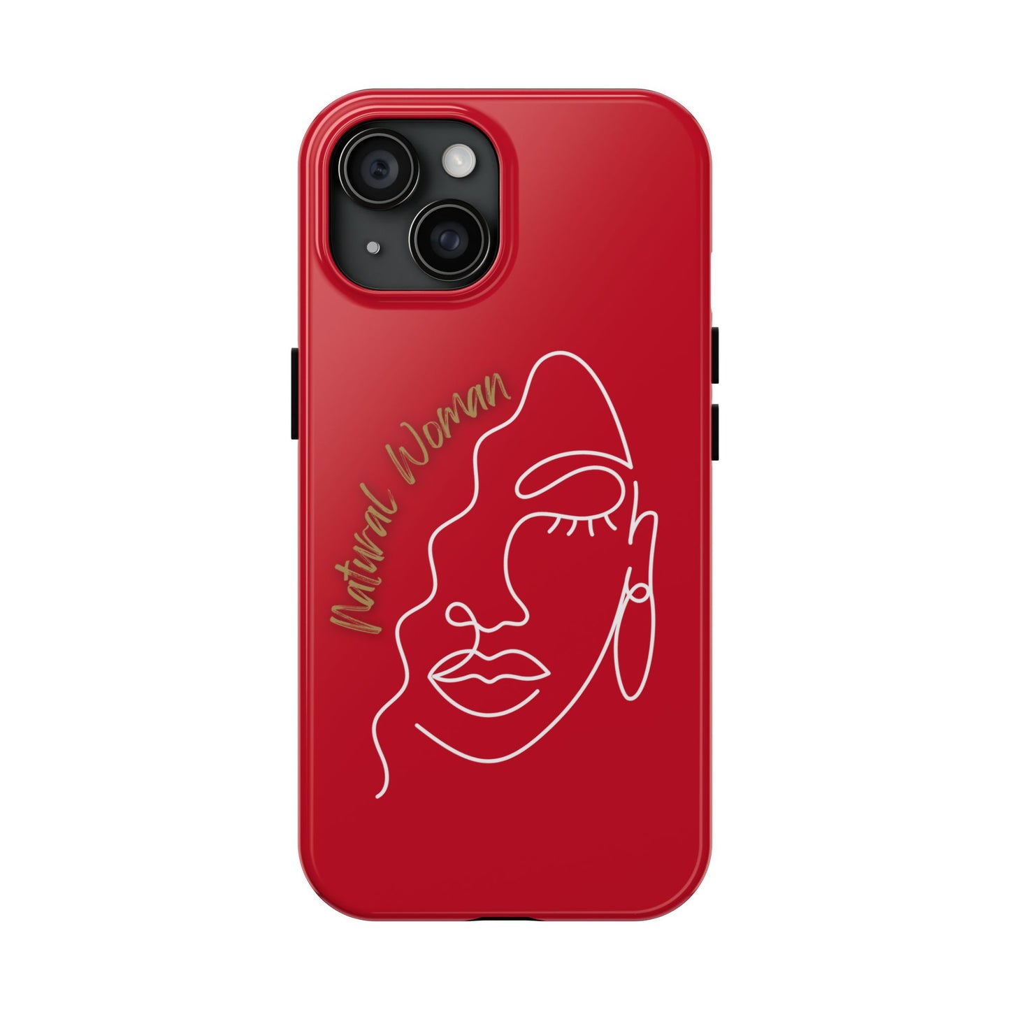 Natural Woman Half Face (WL)Tough Phone Case DARK RED