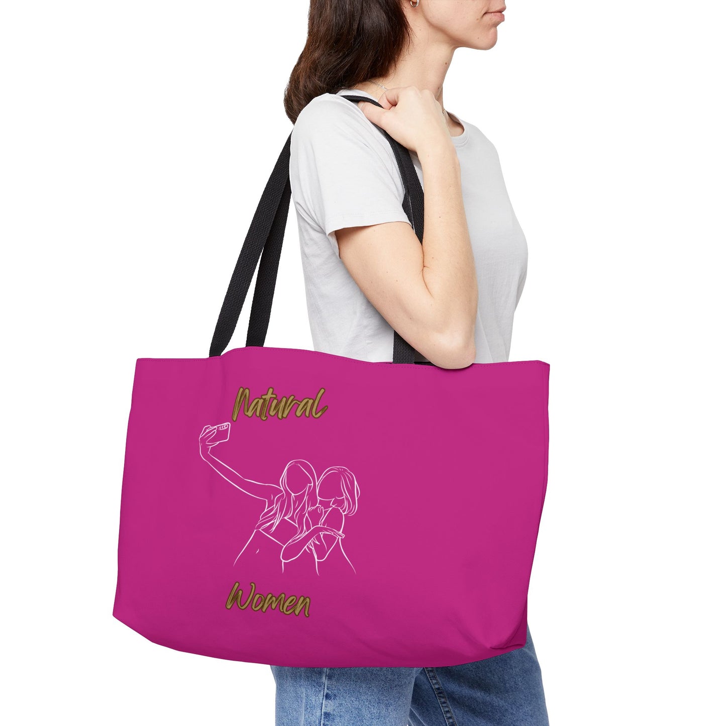 Natural Women Friends Selfie (WL) Weekender Tote Bag PINK