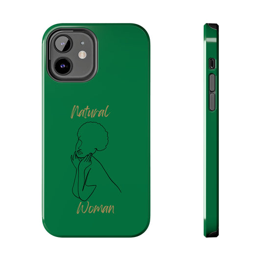 Natural Woman Cute Afro (BL)Tough Phone Cases DARK GREEN