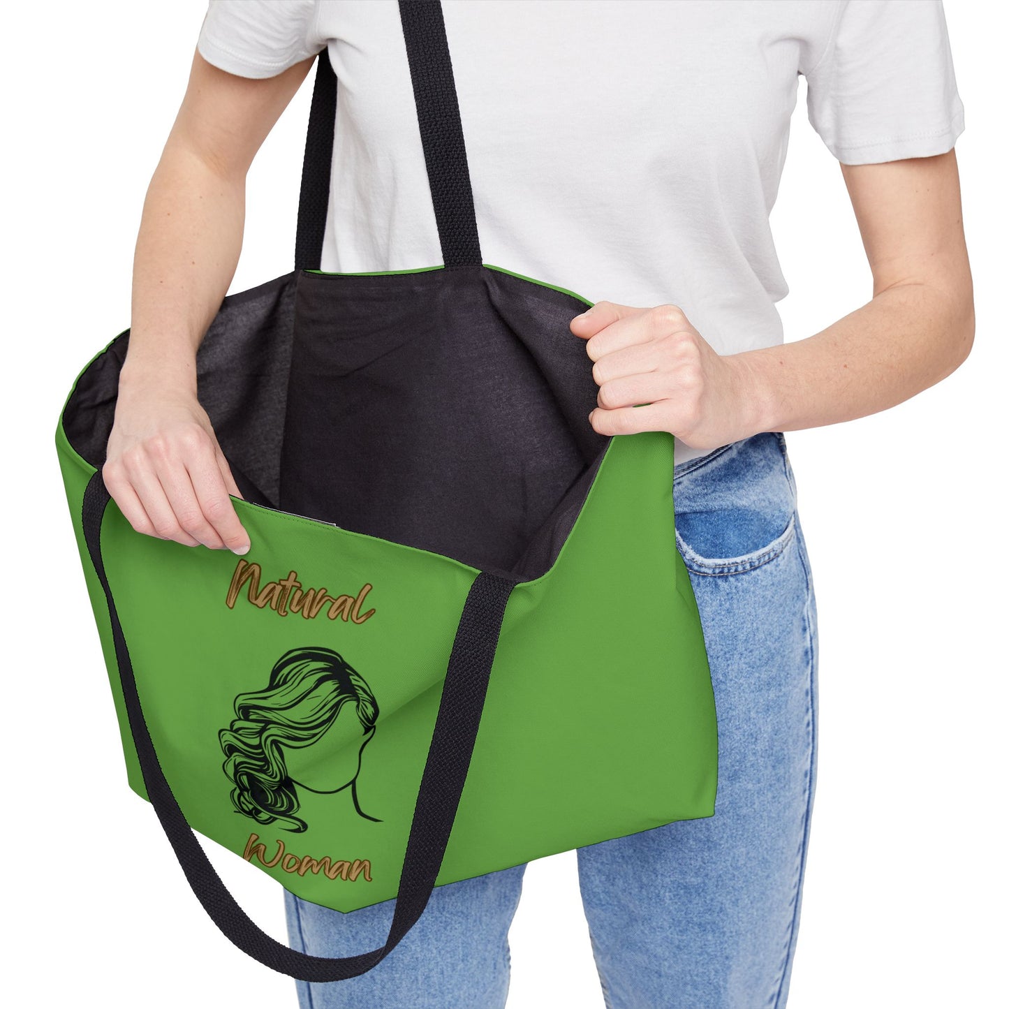 Natural Woman Long Curl (BL) Weekender Tote Bag GREEN