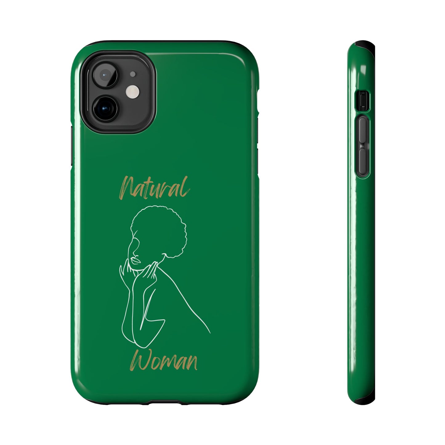 Natural Woman Cute Afro (WL)Tough Phone Cases DARK GREEN