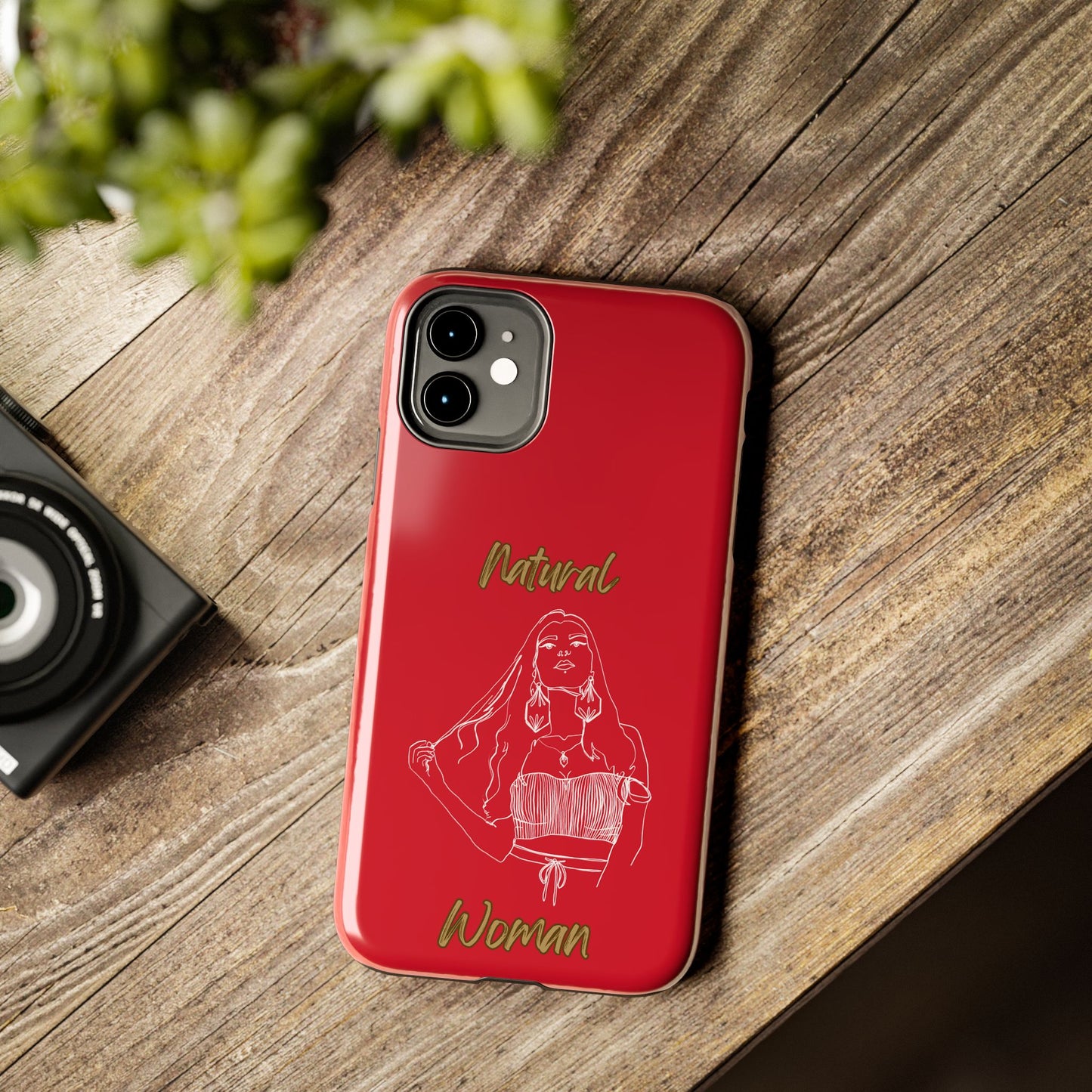 Natural Woman Thinking (WL)Tough Phone Cases DARK RED