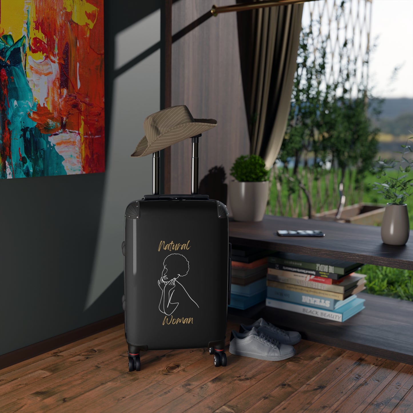 Natural Woman Cute Afro (WL) Suitcase BLACK
