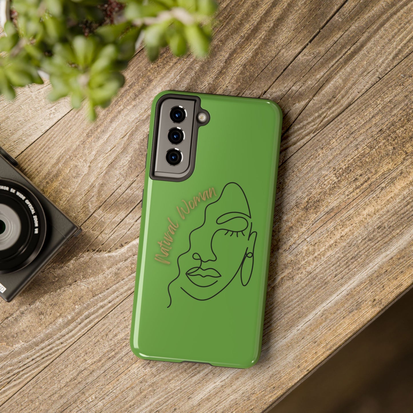 Natural Woman Half Face (BL)Tough Phone Case GREEN