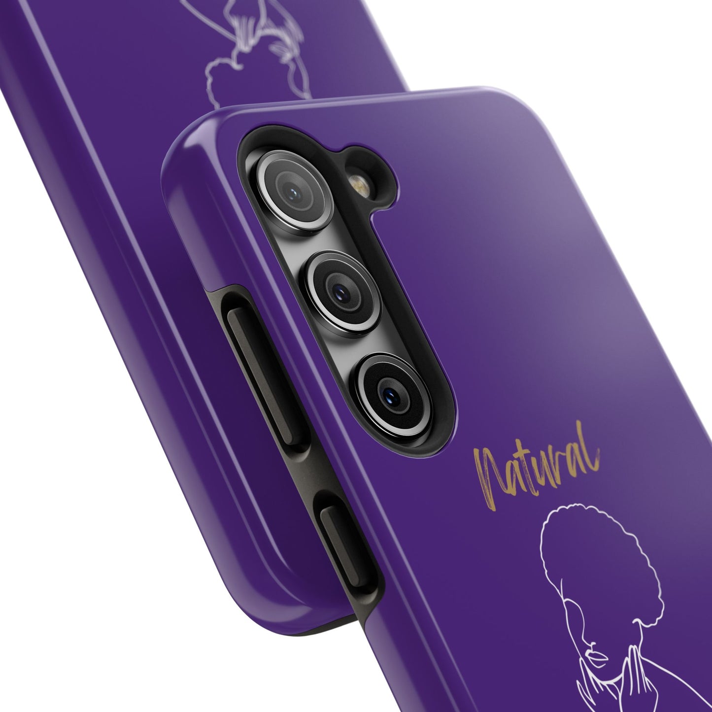 Natural Woman Cute Afro (WL)Tough Phone Cases PURPLE