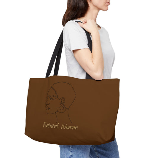Natural Woman Finger Wave (BL) Weekender Tote Bag BROWN