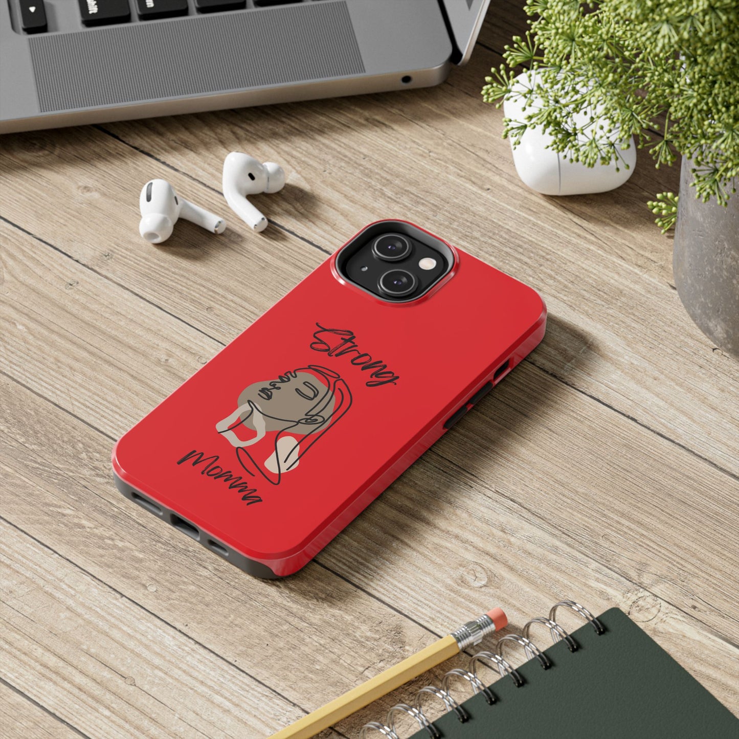 STRONG MOMMA Samsung Galaxy Tough Phone Cases (BL) Red
