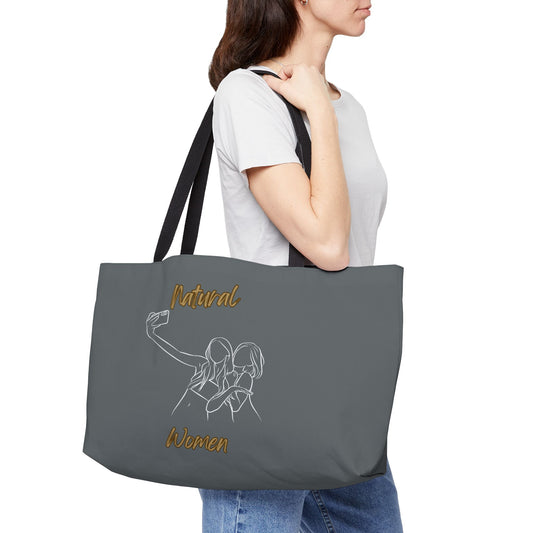 Natural Women Friends Selfie (WL) Weekender Tote Bag DARK GREY
