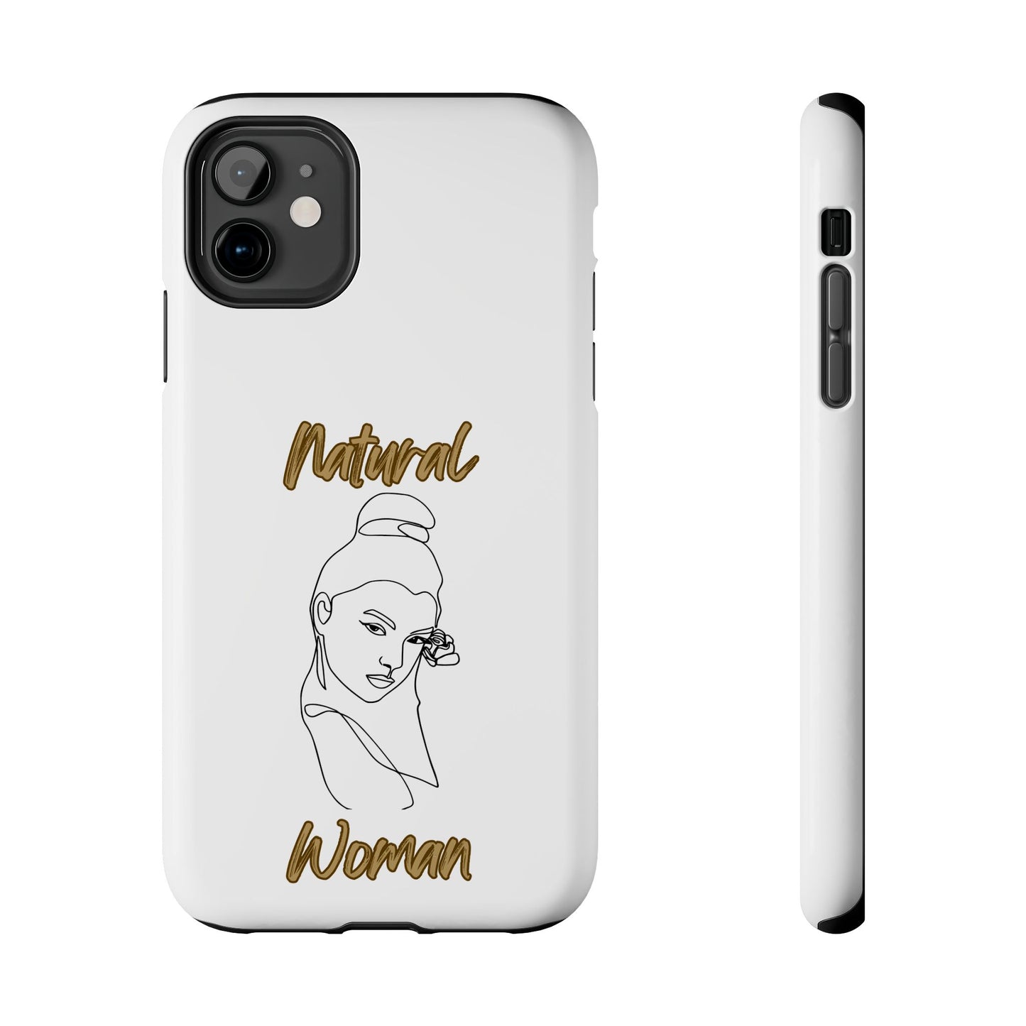 Natural Woman Sassy Bun (BL) Tough Phone Cases WHITE