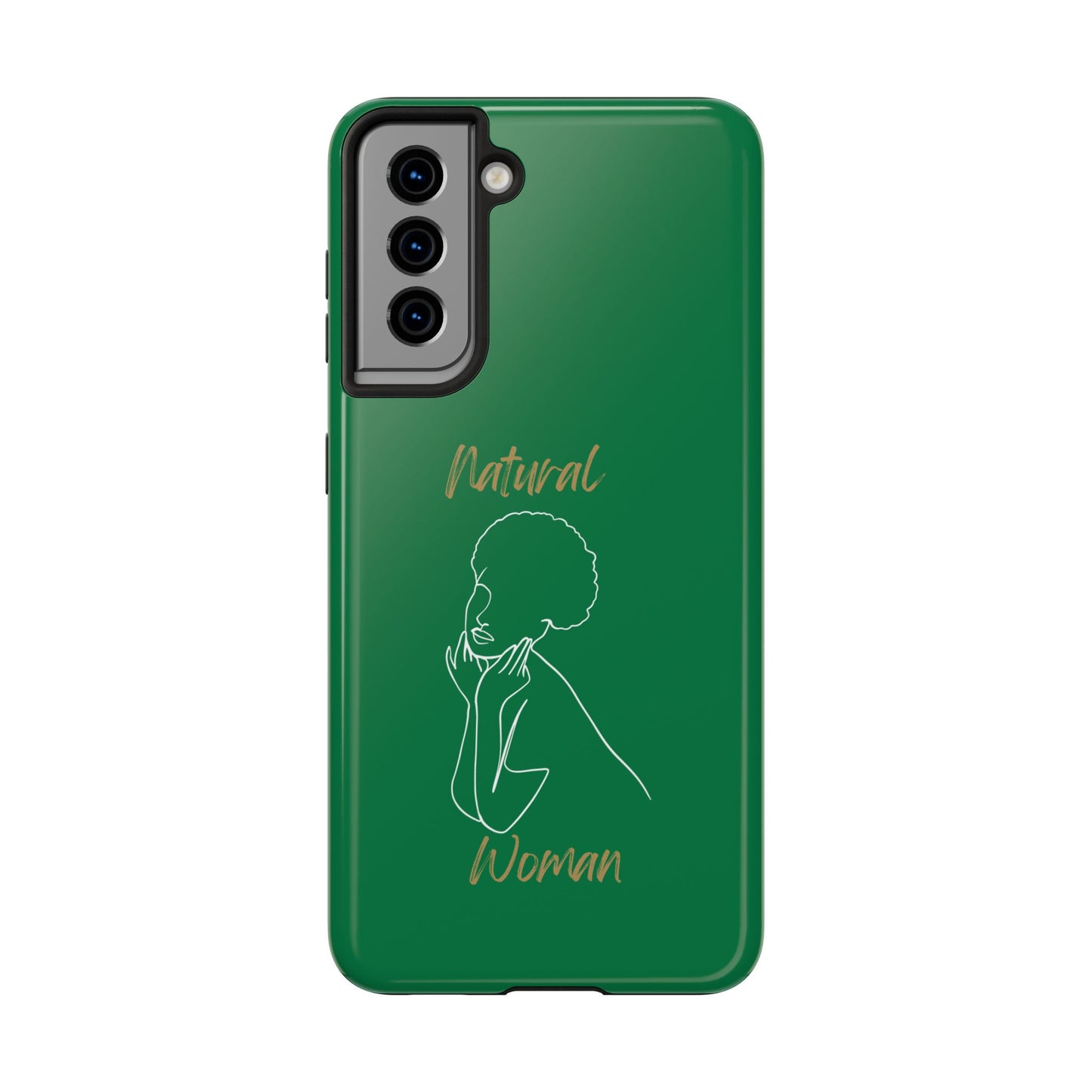 Natural Woman Cute Afro (WL)Tough Phone Cases DARK GREEN