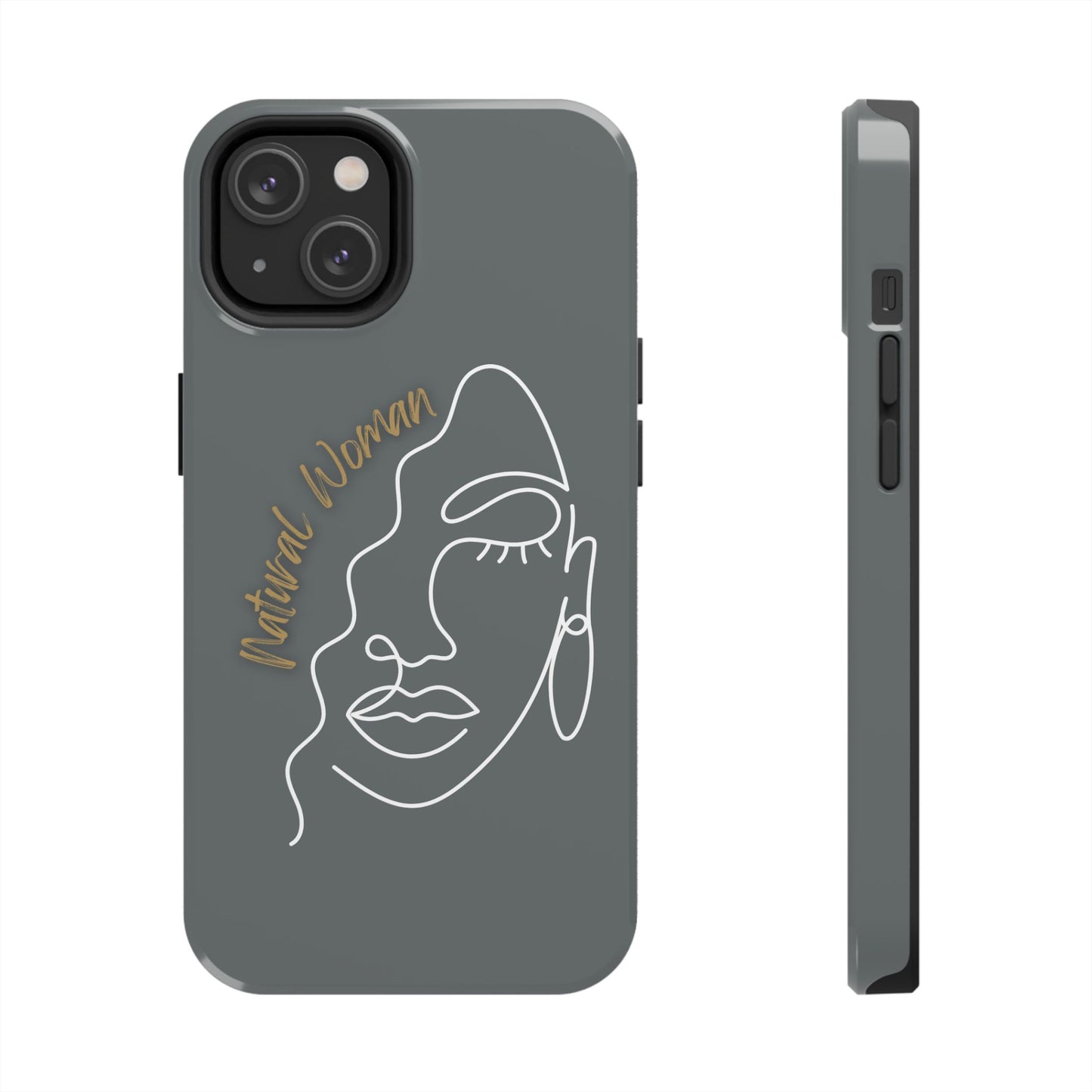 Natural Woman Half Face (WL)Tough Phone Case DARK GREY