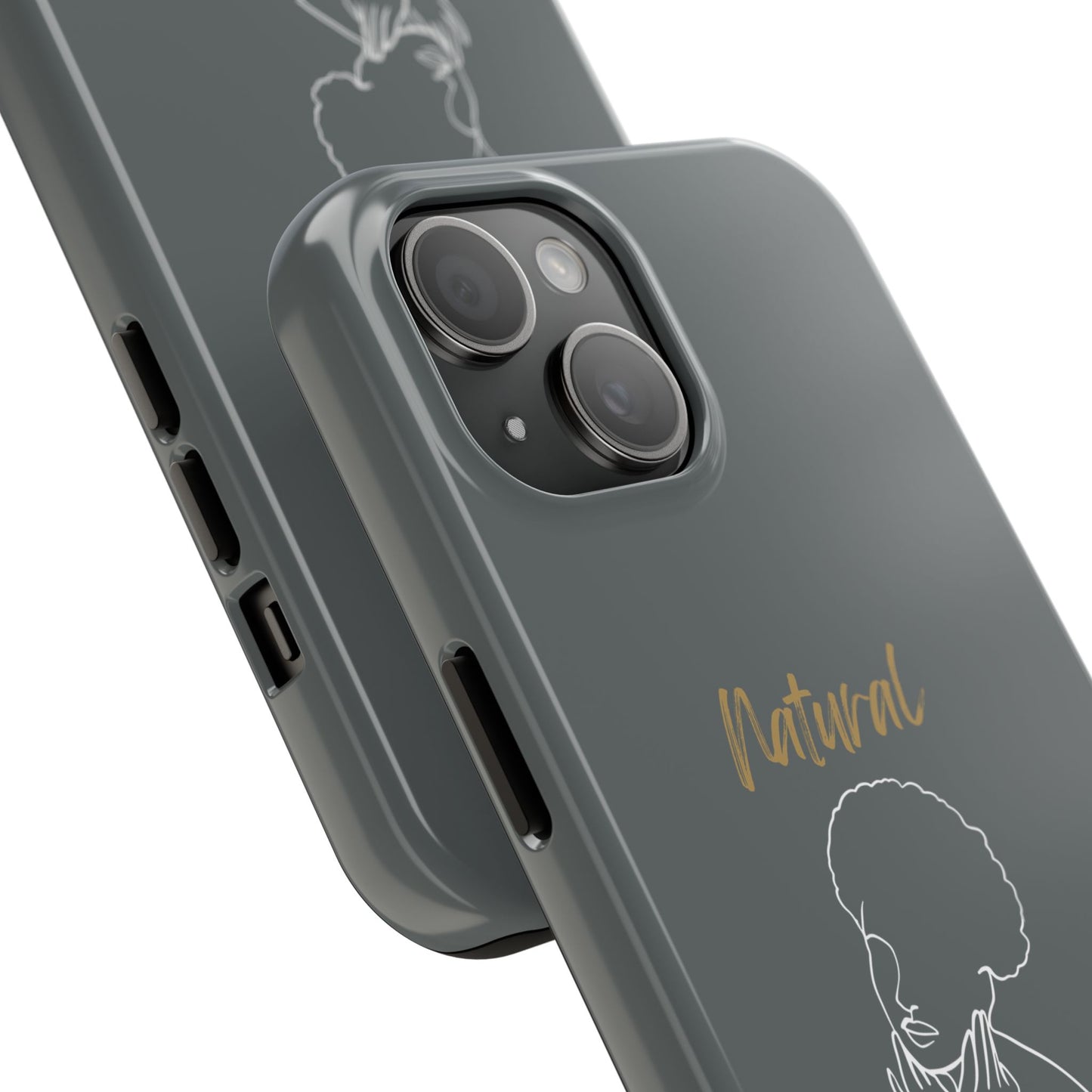 Natural Woman Cute Afro(WL)Tough Phone Cases DARK GREY