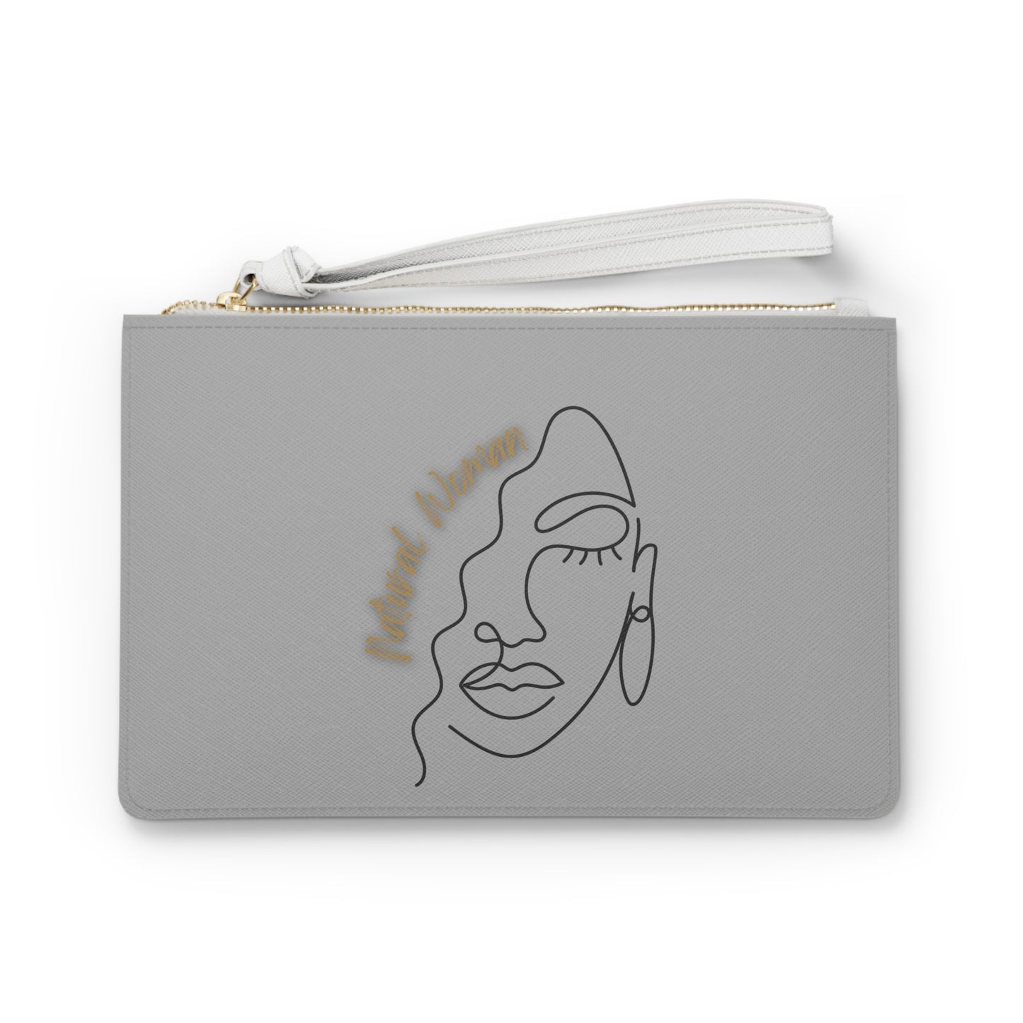 Natural Woman Half Face (BL) Clutch Bag LIGHT GREY