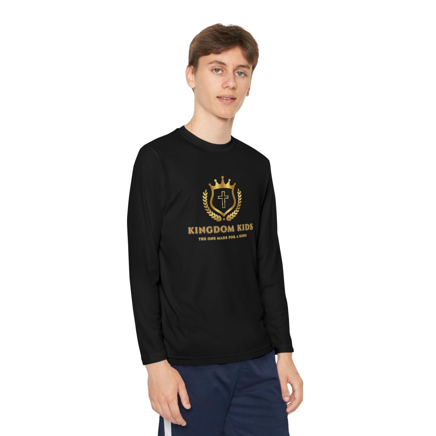 Kingdom Kids Youth Long Sleeve Tee - Crown Design