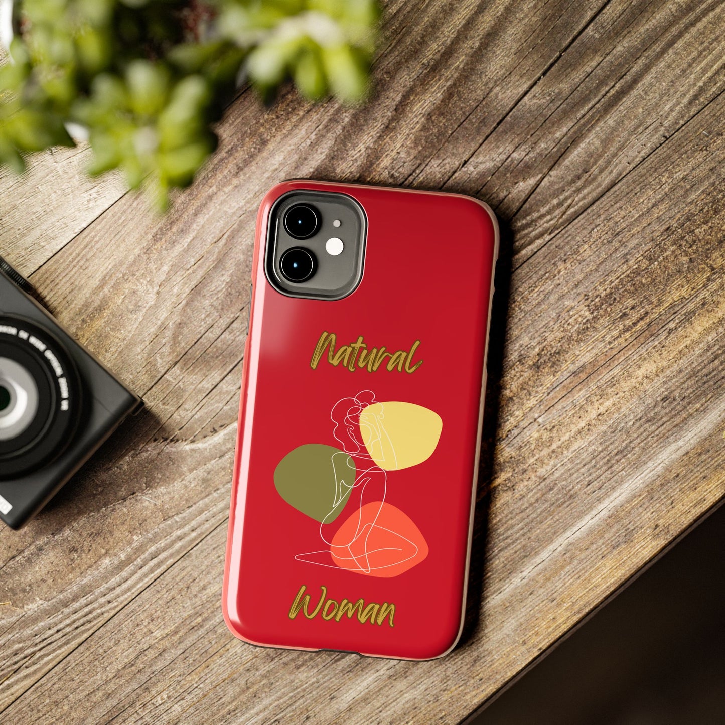 Natural Woman Colorful Pose (WL)Tough Phone Cases DARK RED