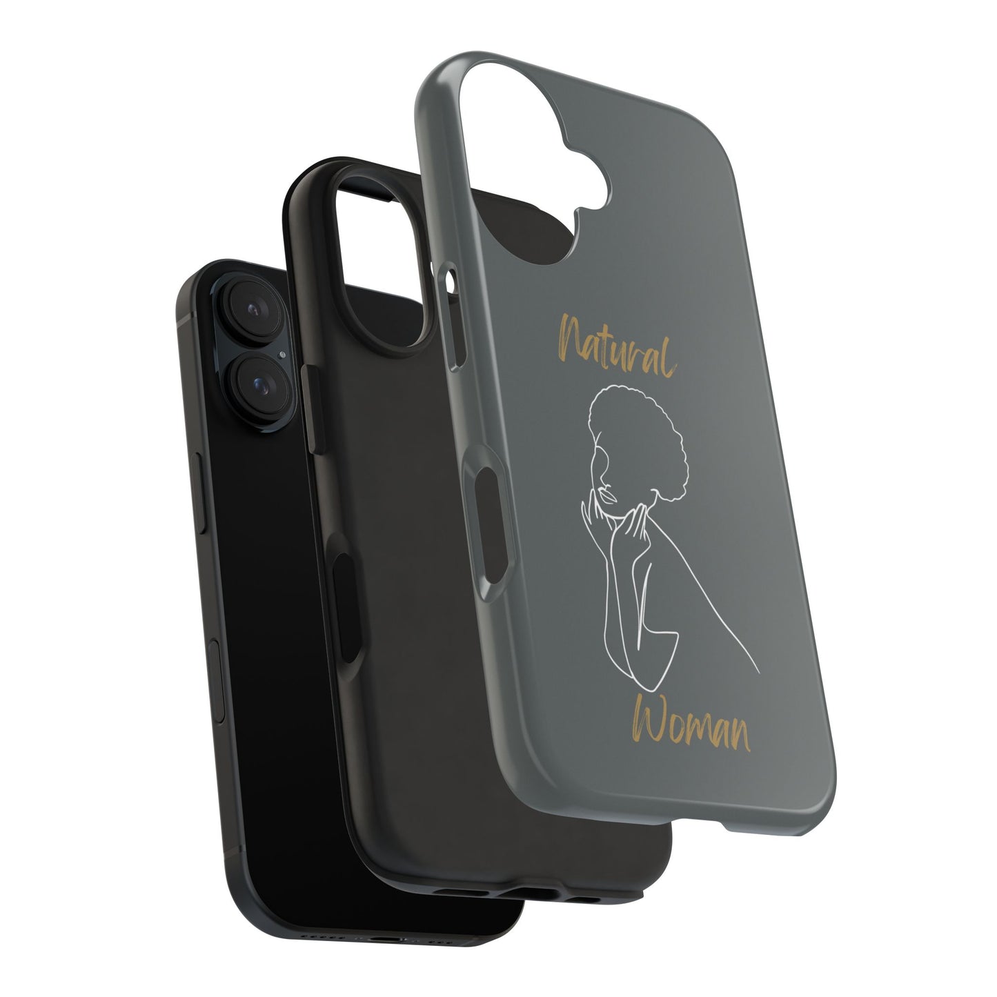 Natural Woman Cute Afro(WL)Tough Phone Cases DARK GREY