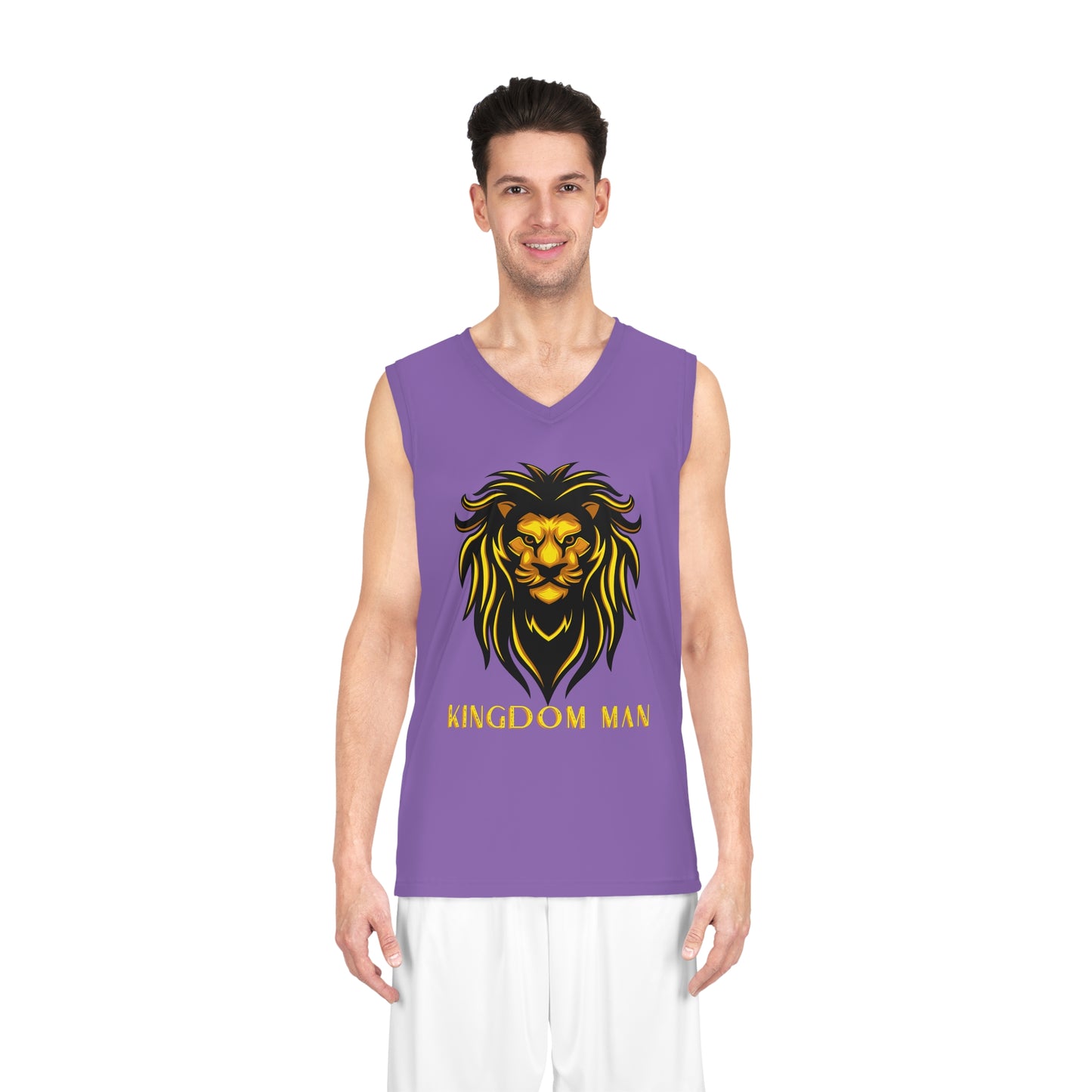 Kingdom Man (Gold) Basketball Jersey LIGHT PURPLE