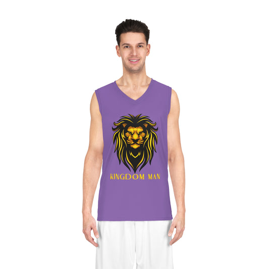 Kingdom Man (Gold) Basketball Jersey LIGHT PURPLE