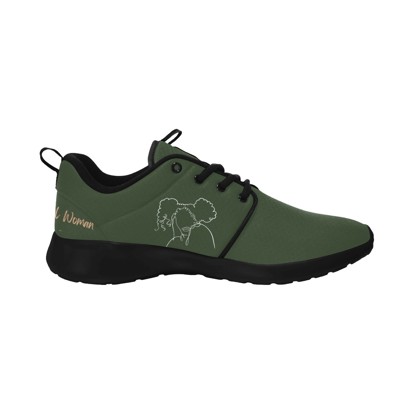 Natural Woman TWIN PUFFS (WL) DARK GREEN w/ Black Sole Sneakers