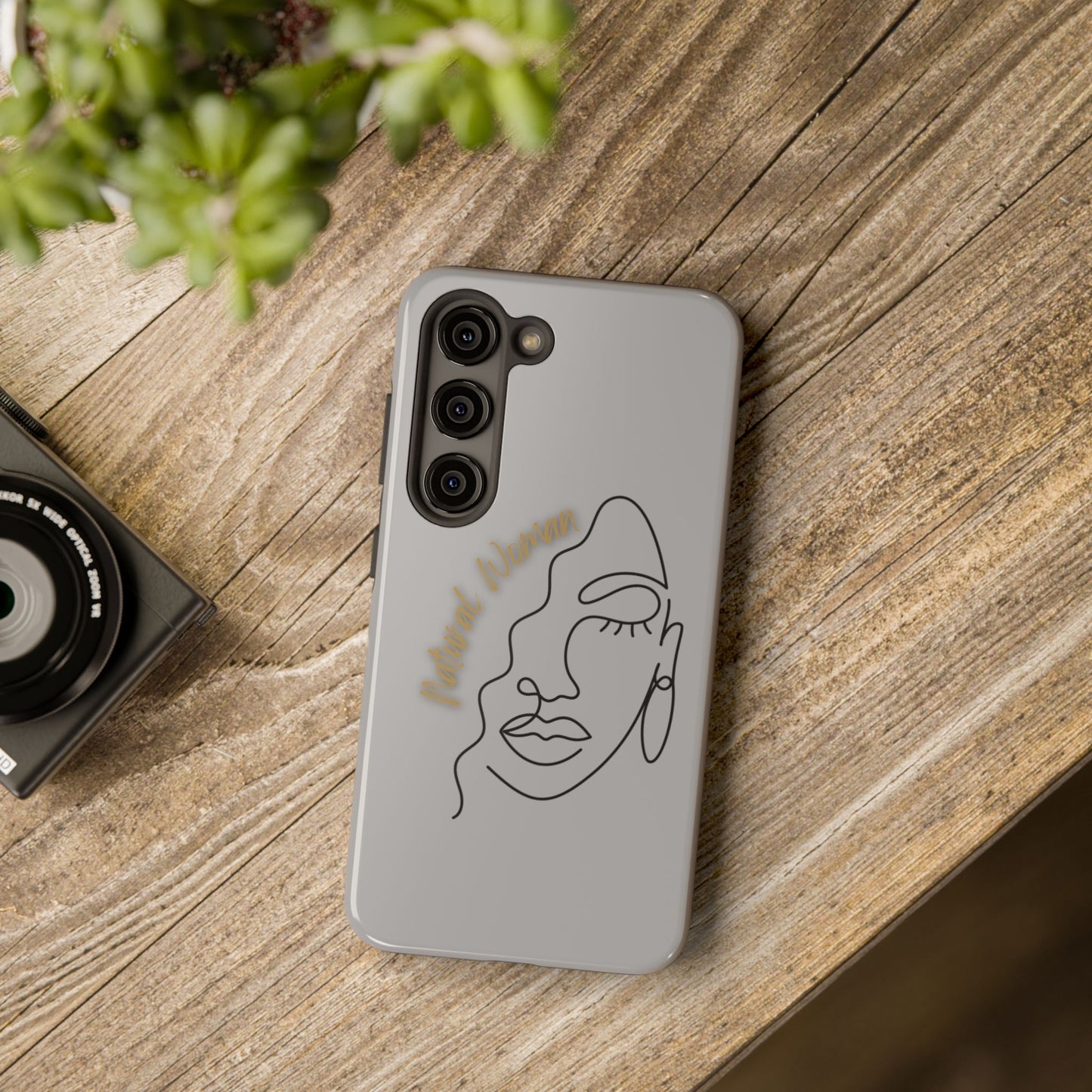 Natural Woman Half Face (BL)Tough Phone Case LIGHT GREY