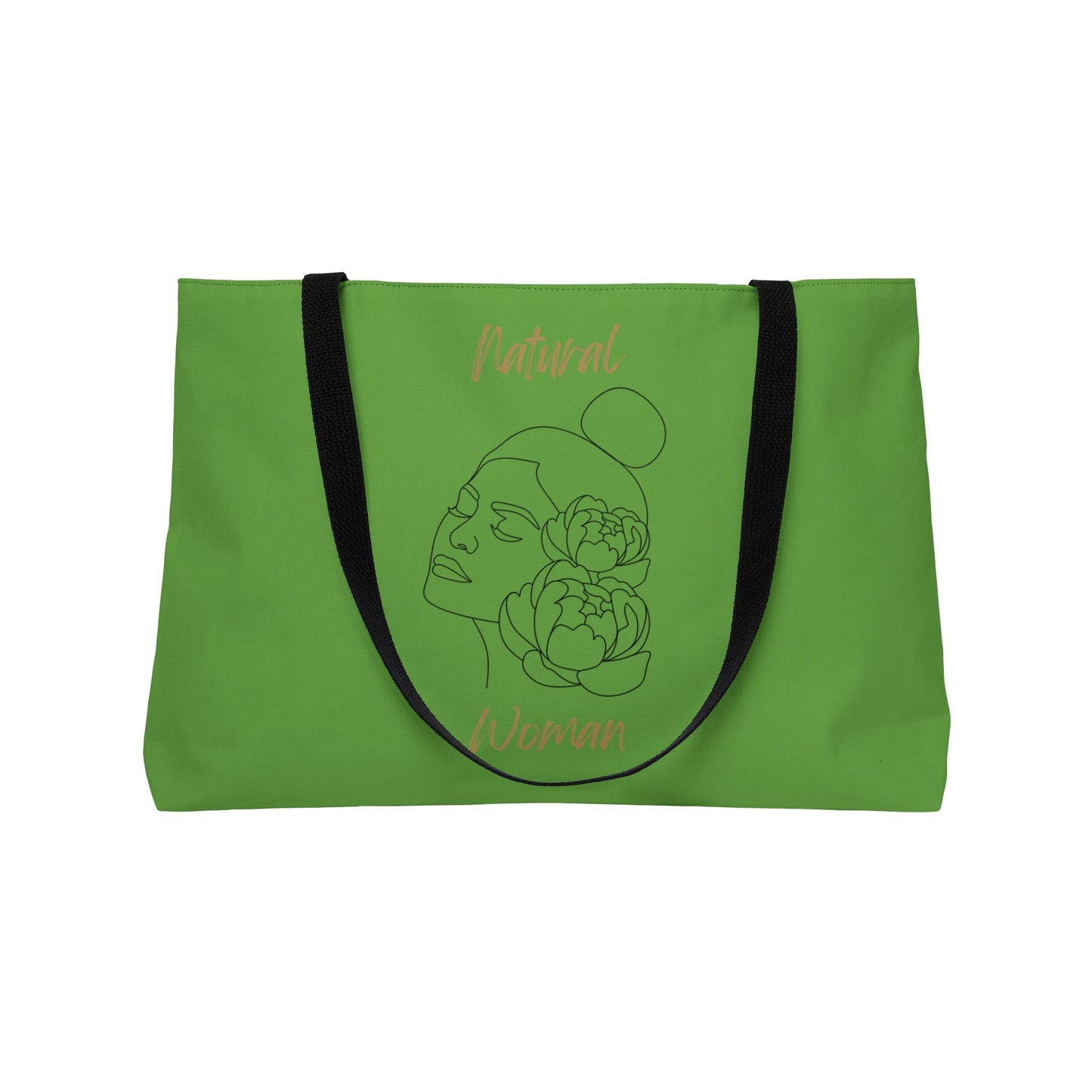 Natural Woman Bun Flower (BL) Weekender Tote Bag GREEN