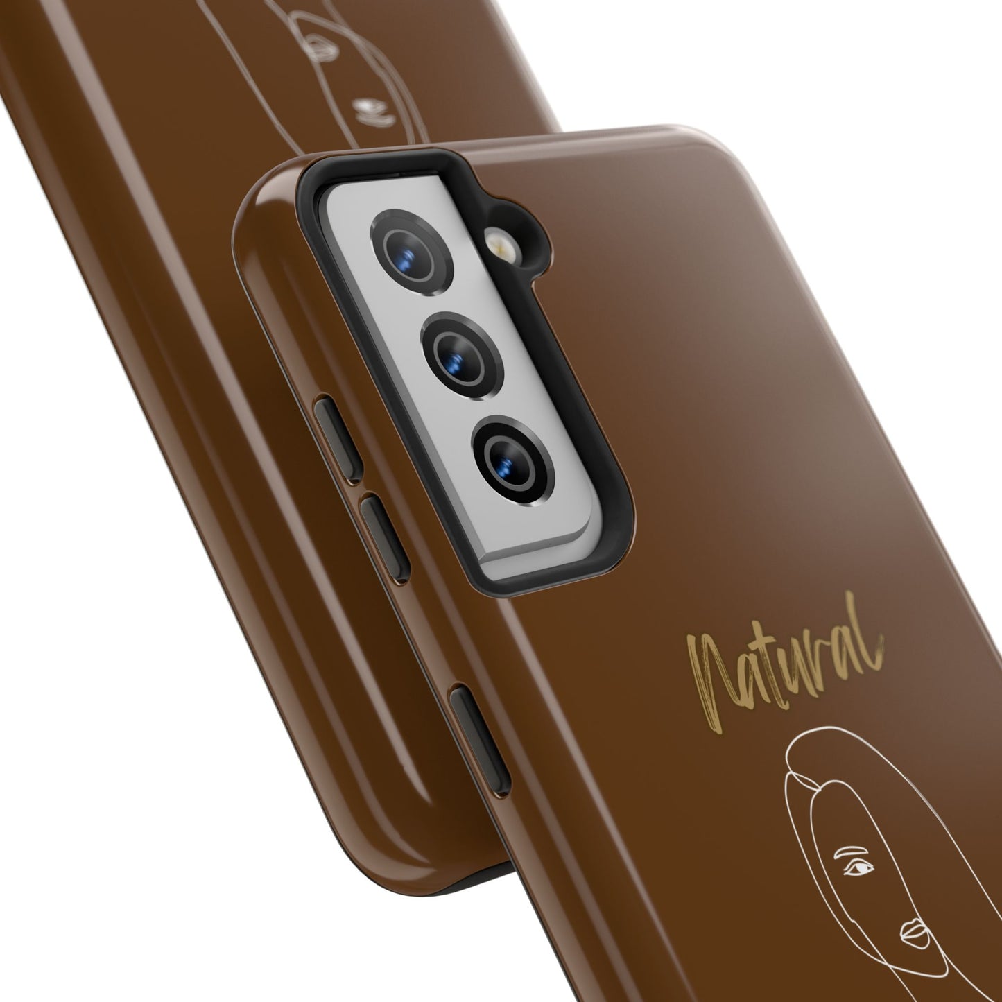 Natural Woman Covered Eye (WL)Tough Phone Cases BROWN