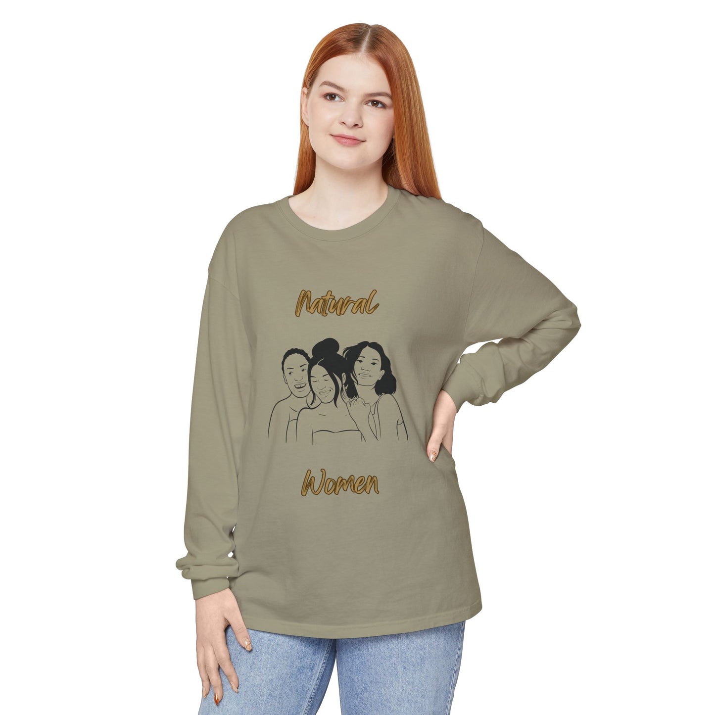 Natural Woman Laughing Friends (BL) Long Sleeve T-Shirt
