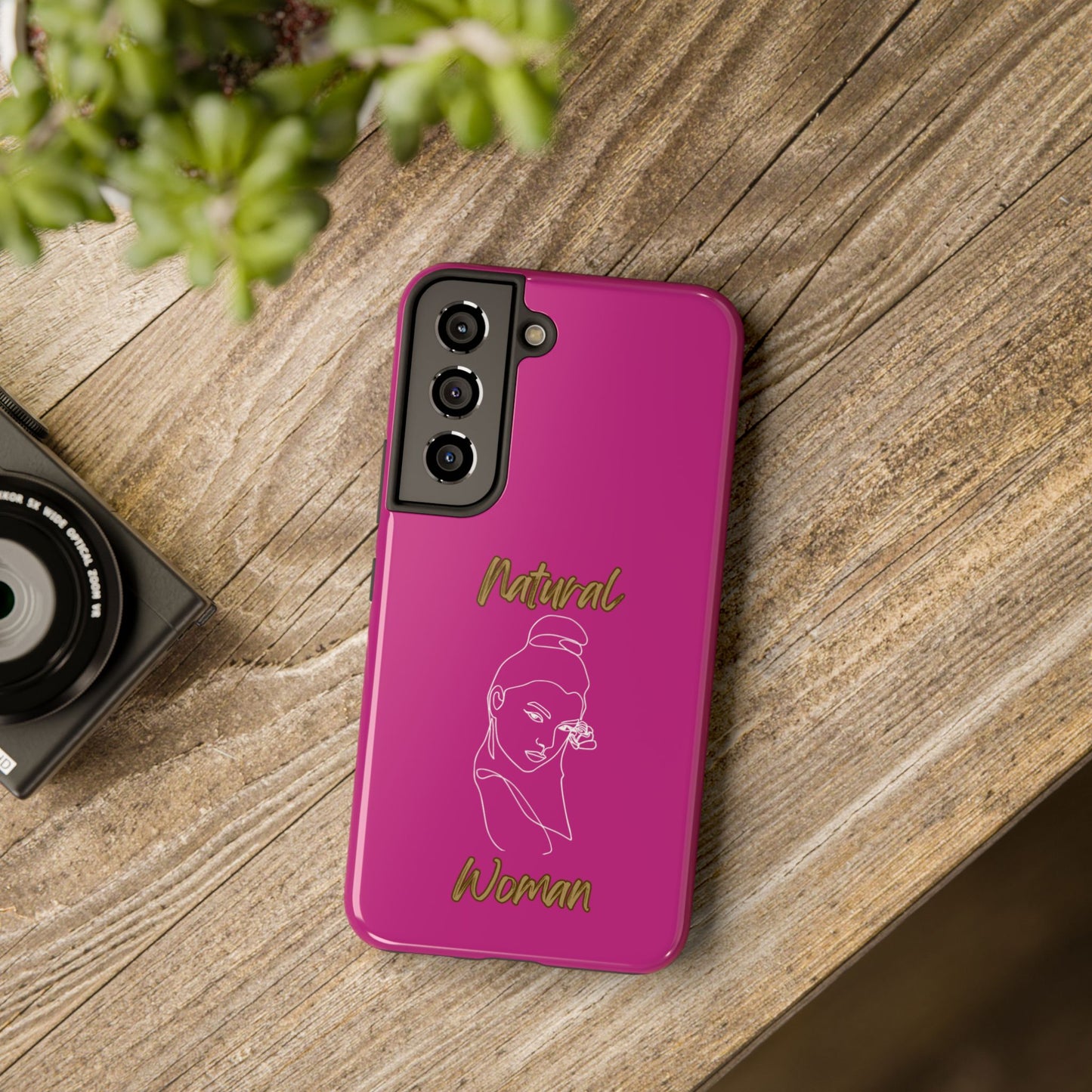 Natural Woman Sassy Bun (WL) Tough Phone Cases PINK