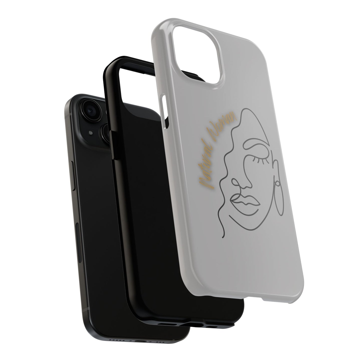 Natural Woman Half Face (BL)Tough Phone Case LIGHT GREY