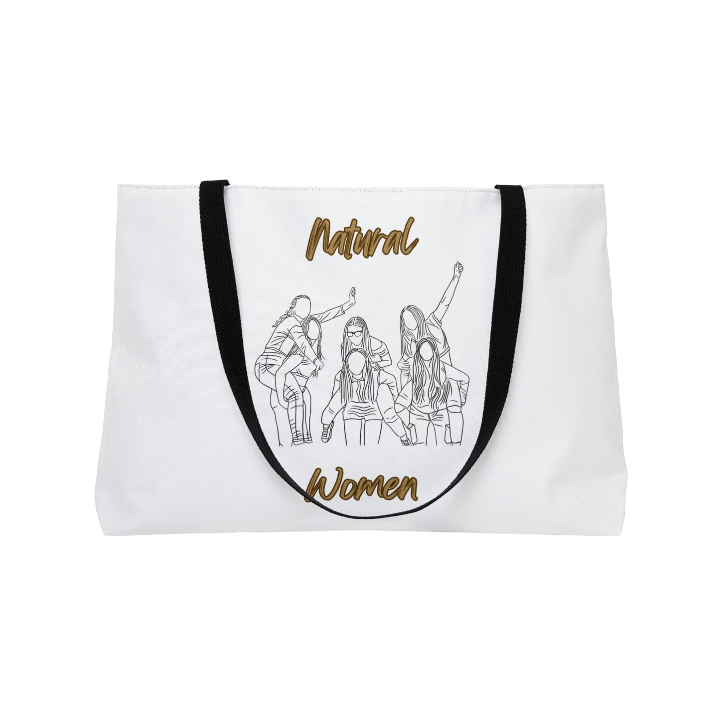 Natural Women Piggy Back (BL) Weekender Tote Bag WHITE