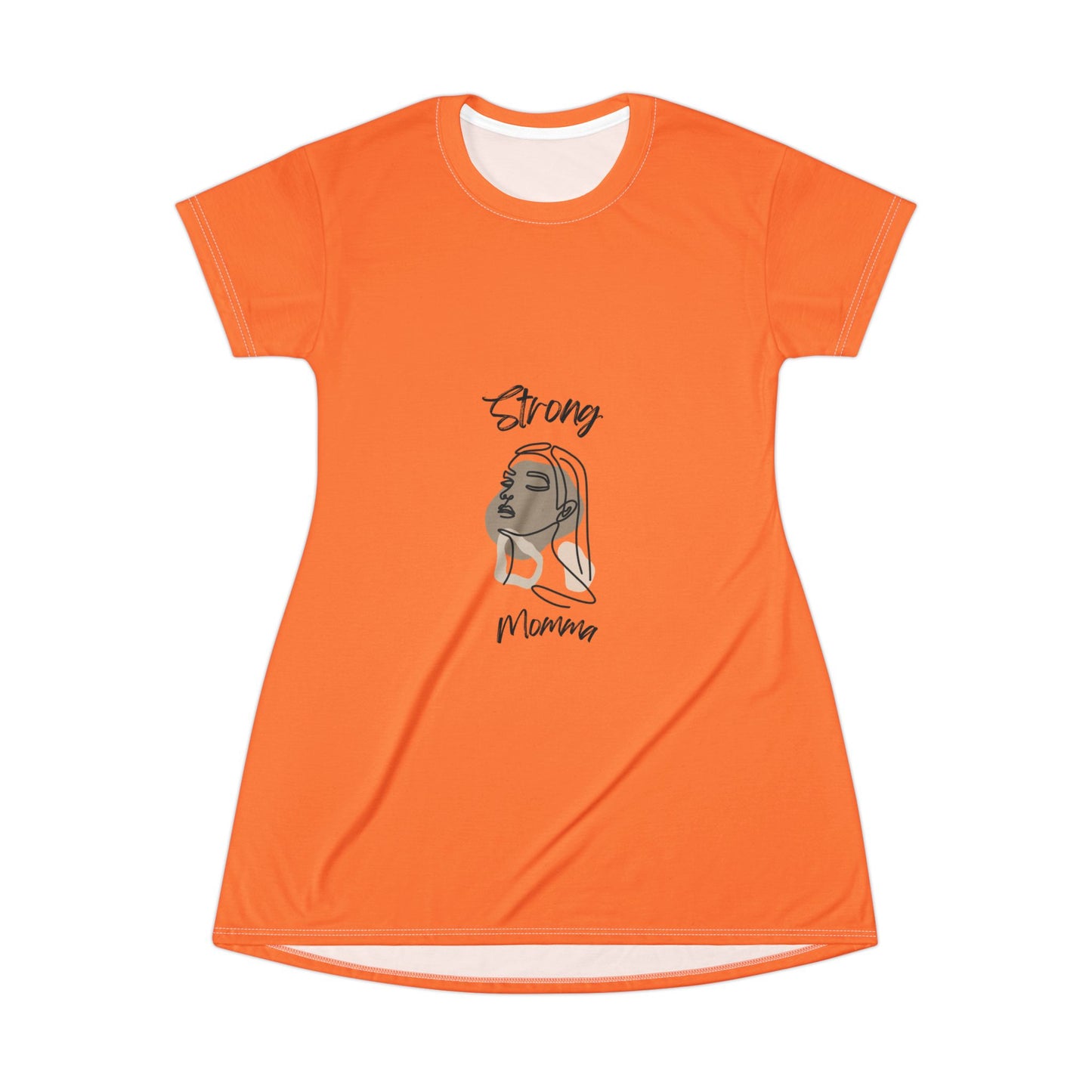 Strong Momma T-Shirt Dress (AOP/BL) Crusta