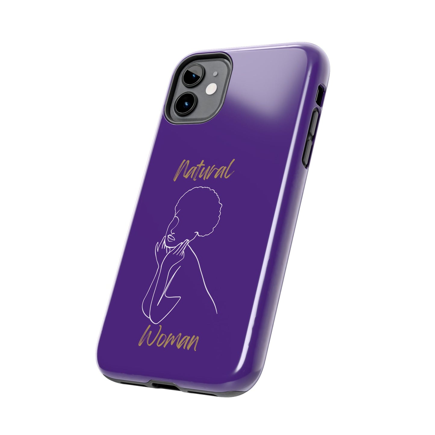 Natural Woman Cute Afro (WL)Tough Phone Cases PURPLE