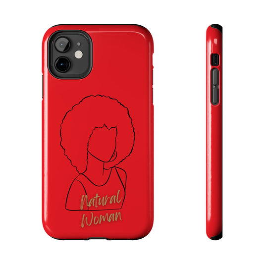 Natural Woman Afro (BL) Tough Phone Case RED