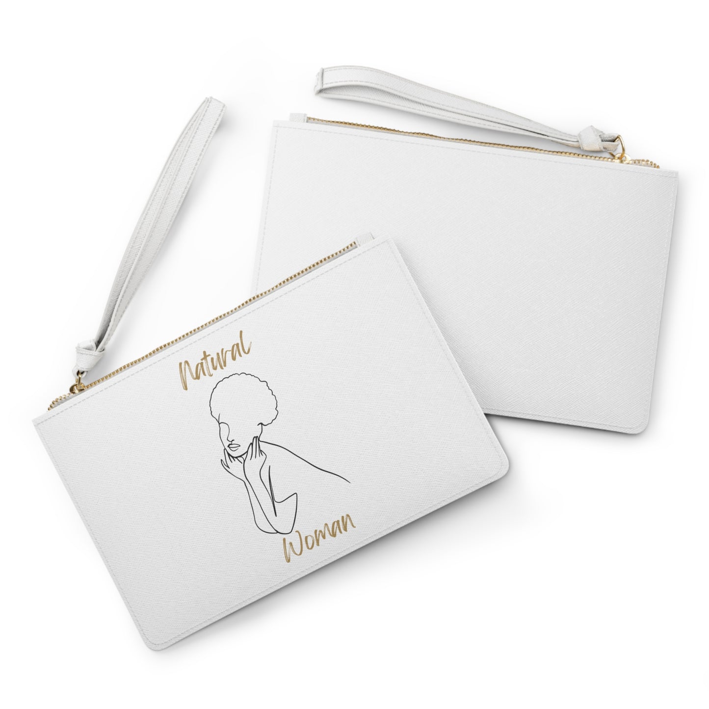 Natural Woman Cute Afro (BL) Clutch Bag WHITE