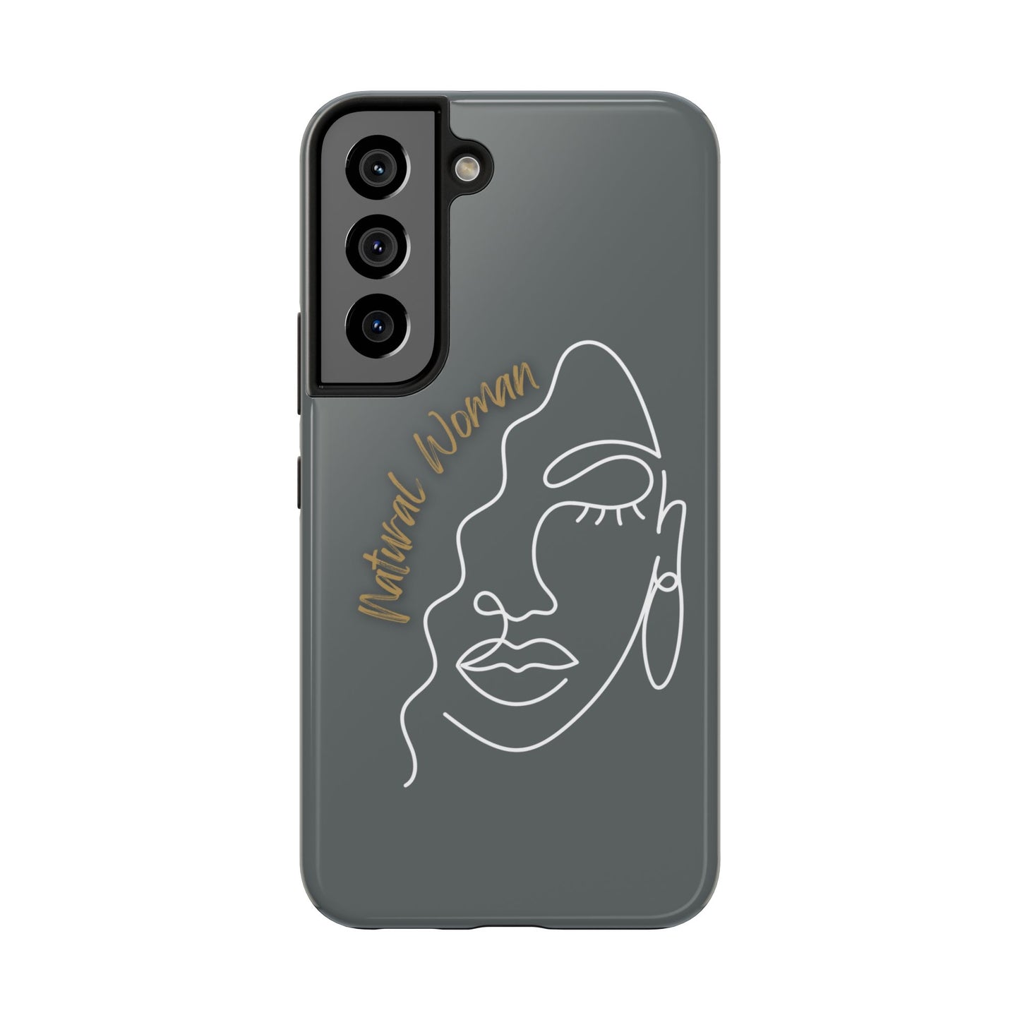 Natural Woman Half Face (WL)Tough Phone Case DARK GREY