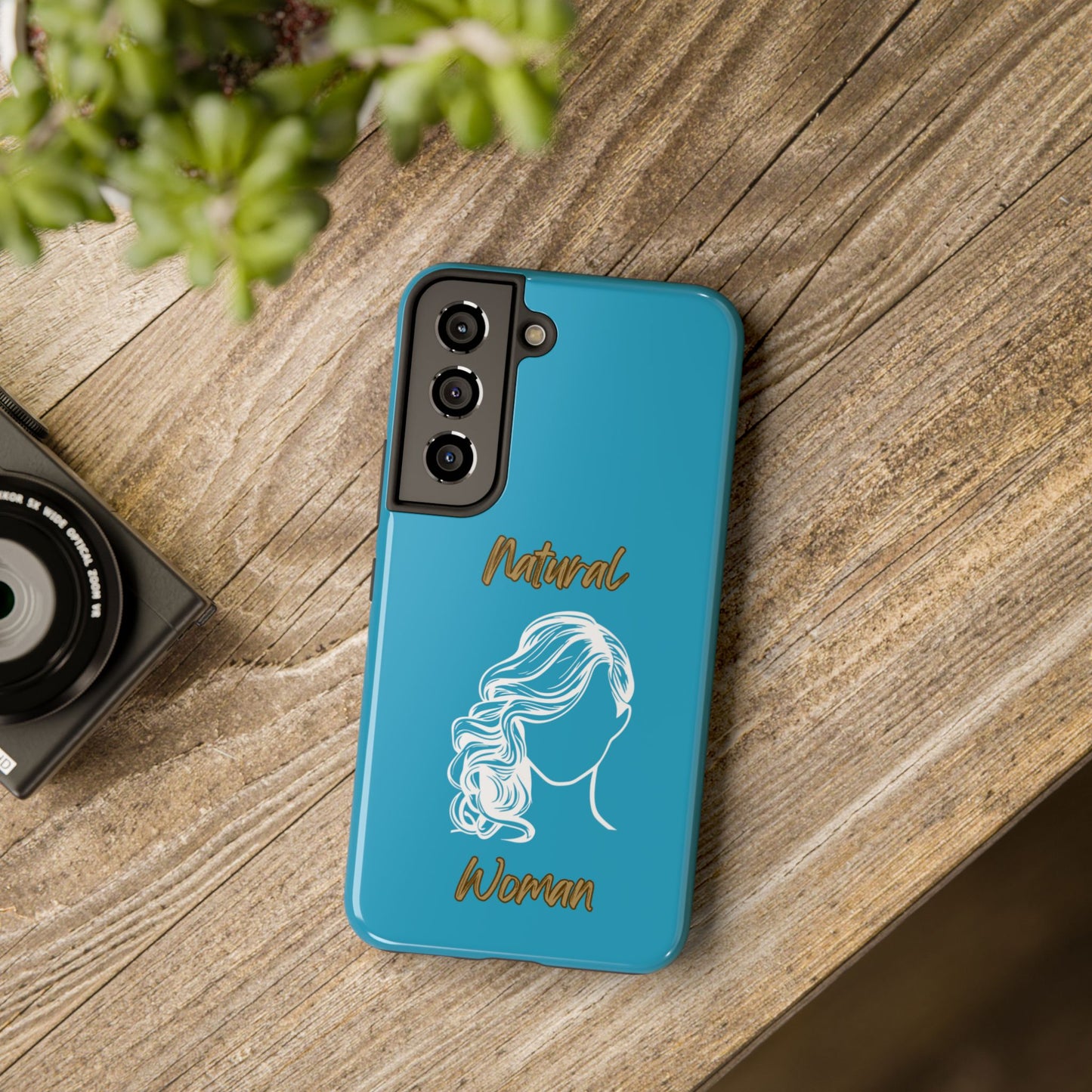 Natural Woman Long Curl (WL)Tough Phone Cases TURQUOISE