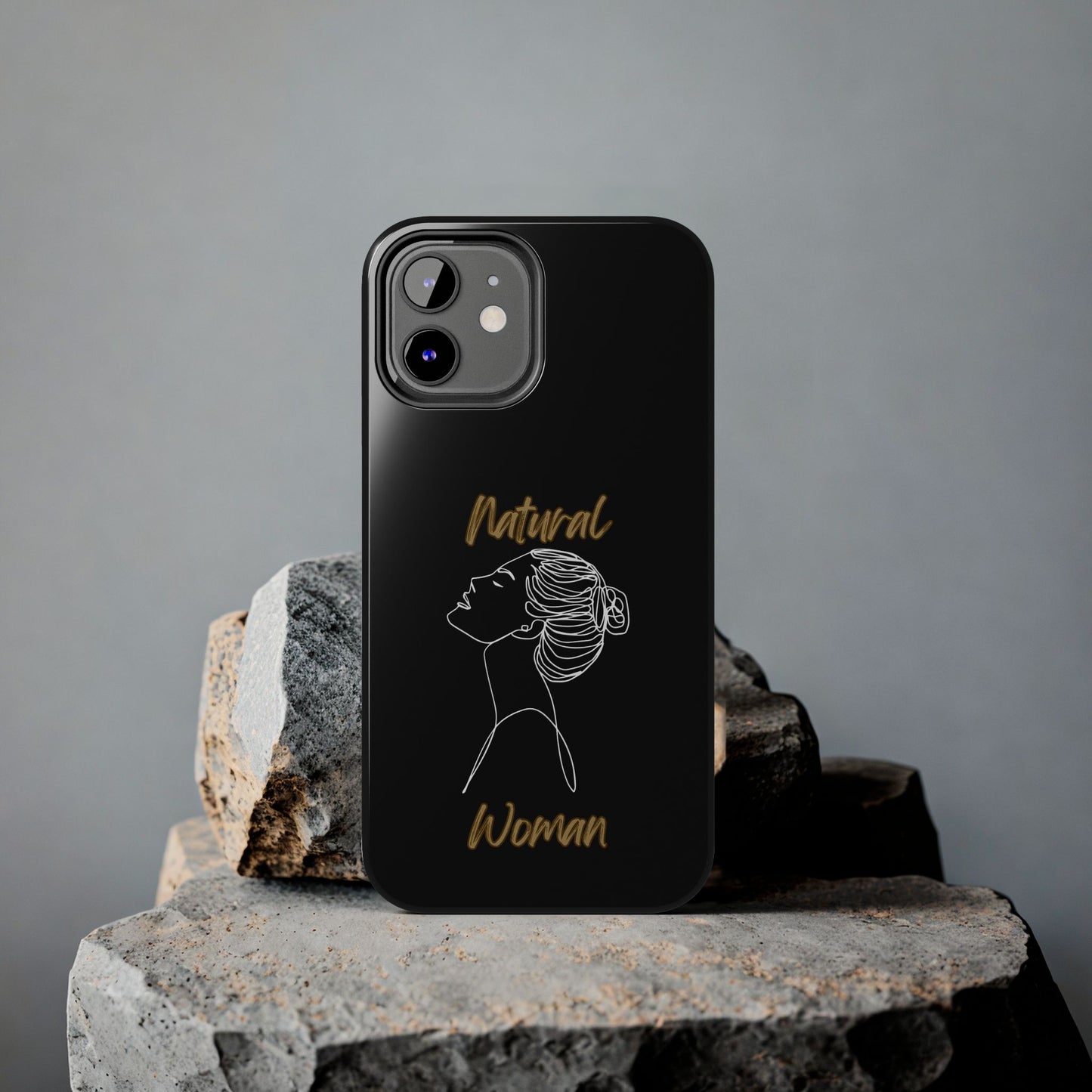 Natural Woman Wet Bun (WL) Tough Phone Cases BLACK