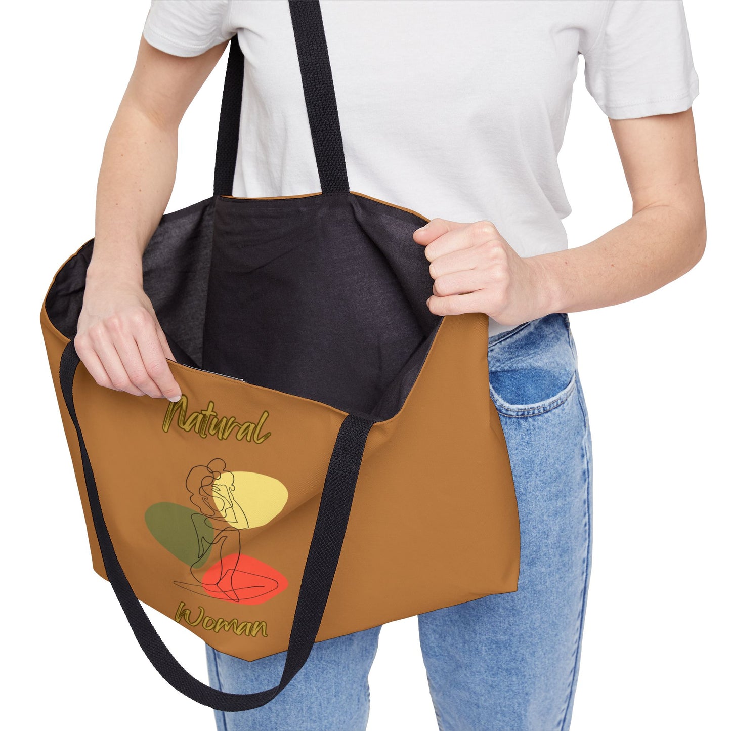Natural Woman Colorful Pose (BL) Weekender Tote Bag LIGHT BROWN