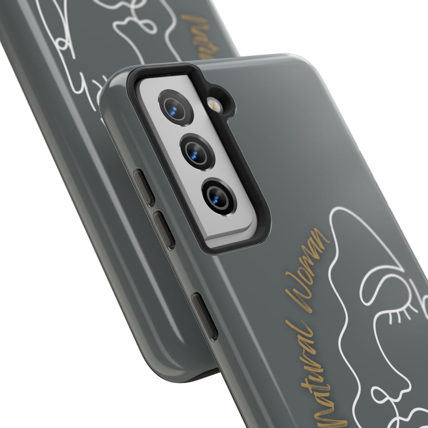 Natural Woman Half Face (WL)Tough Phone Case DARK GREY