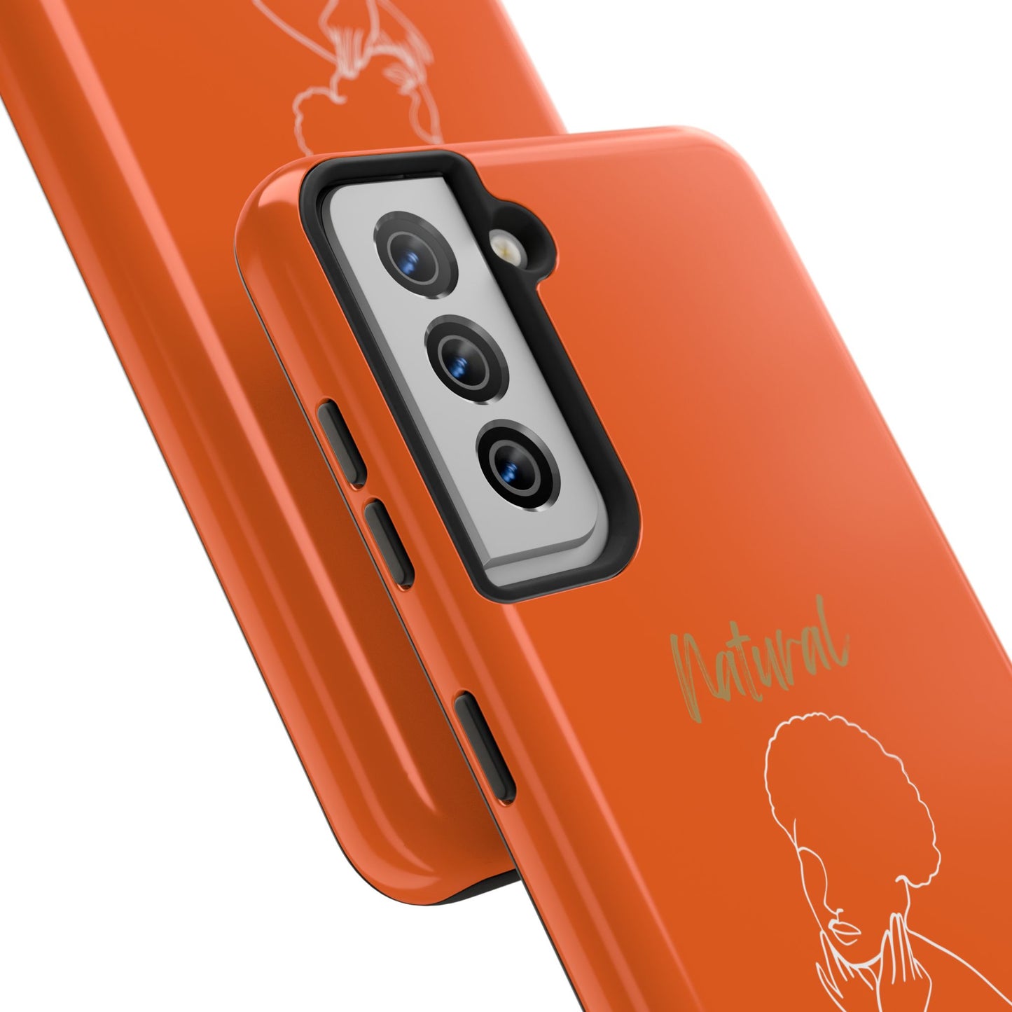 Natural Woman Cute Afro(WL)Tough Phone Cases ORANGE