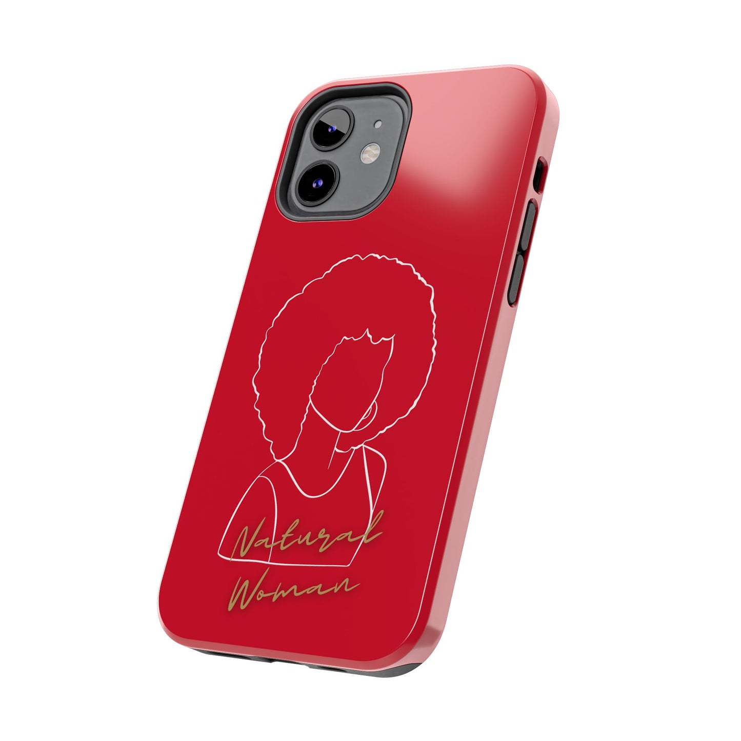 Natural Woman Afro (WL) Tough Phone Case DARK RED