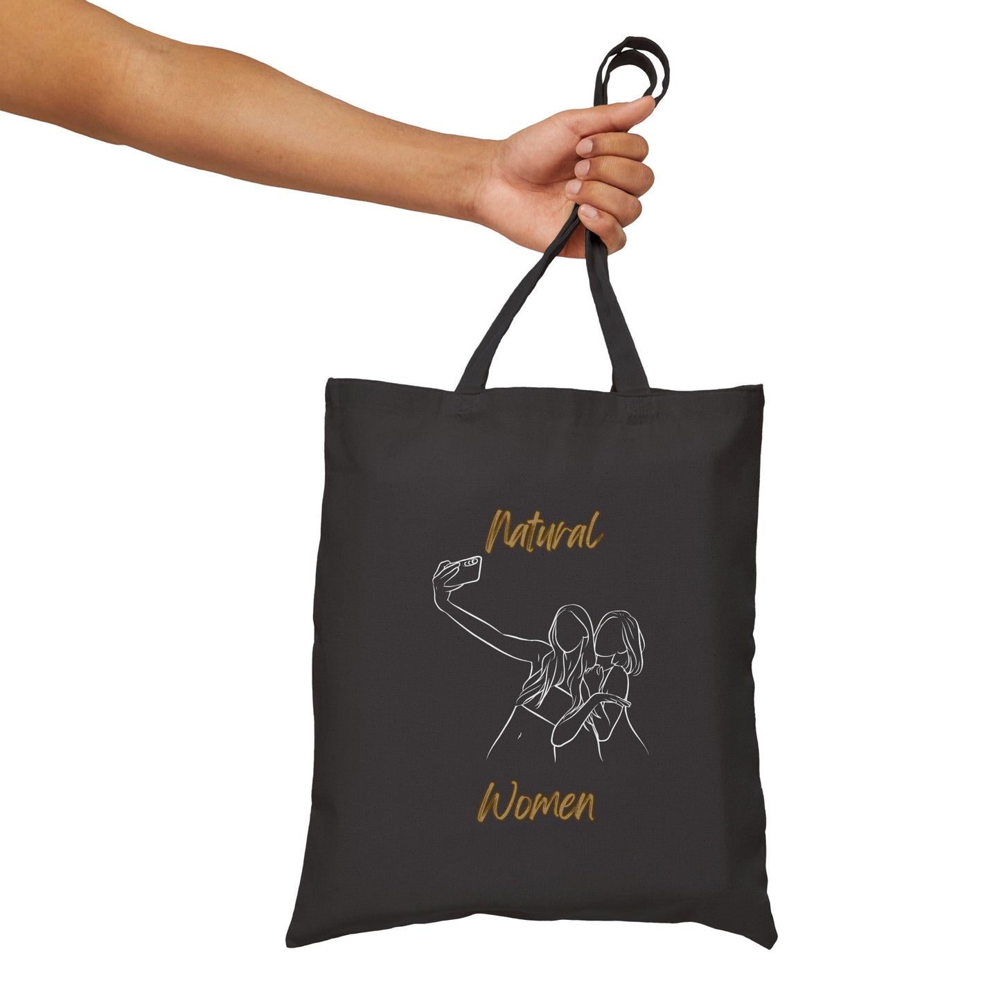 Natural Woman Friends Selfie (WL) Cotton Canvas Tote Bag